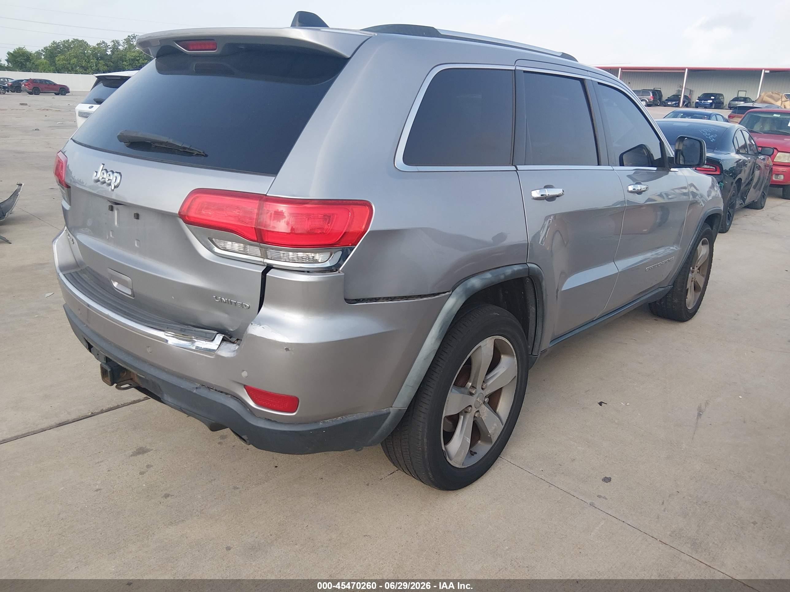 2014 Jeep Grand Cherokee Limited Gray vin: 1C4RJFBGXEC288696