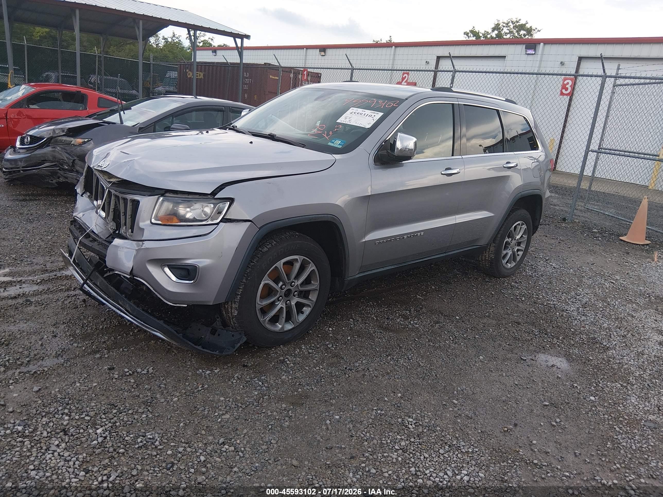 2014 Jeep Grand Cherokee Limited Серый vin: 1C4RJFBGXEC325200