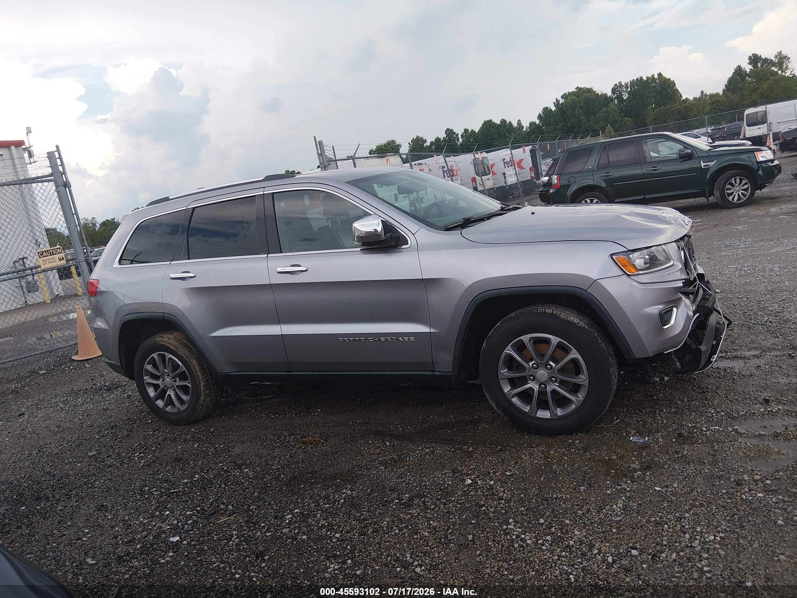 2014 Jeep Grand Cherokee Limited Серый vin: 1C4RJFBGXEC325200