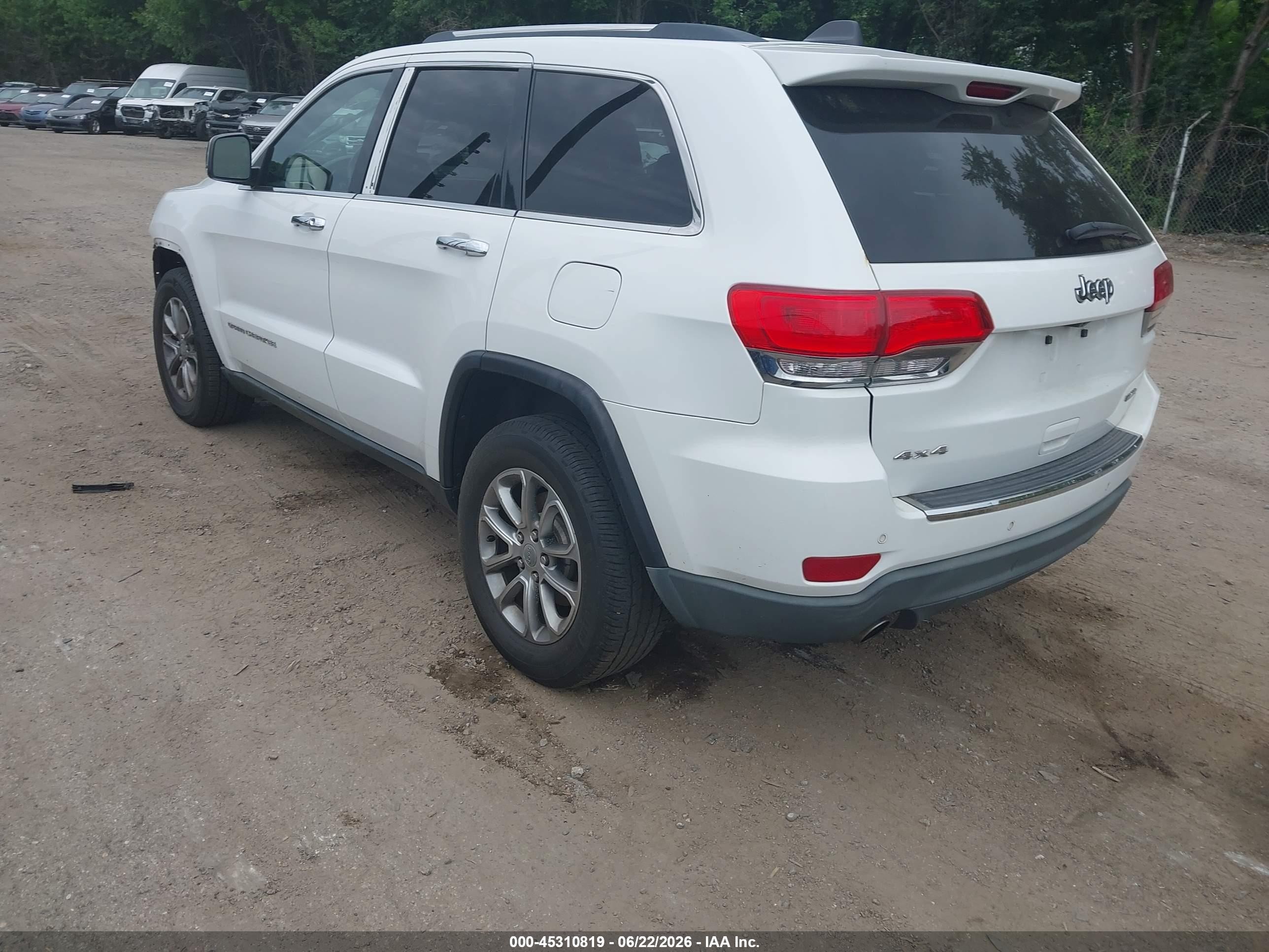 2014 Jeep Grand Cherokee Limited White vin: 1C4RJFBGXEC399765