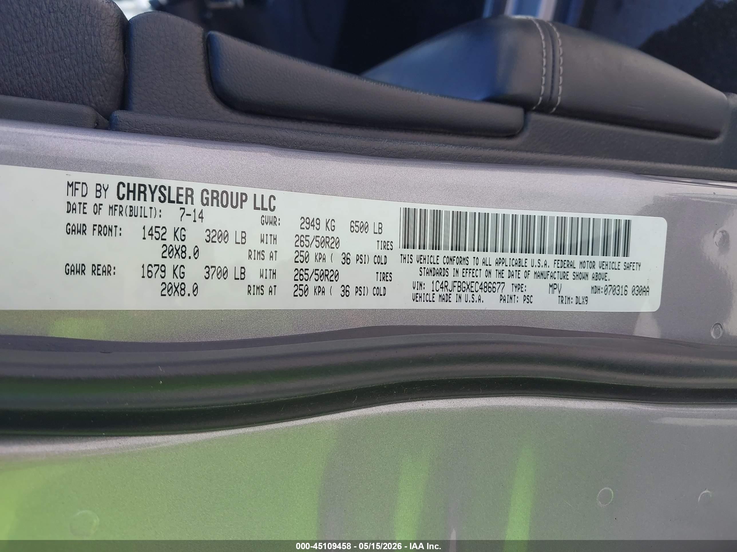 2014 Jeep Grand Cherokee Limited Gray vin: 1C4RJFBGXEC486677