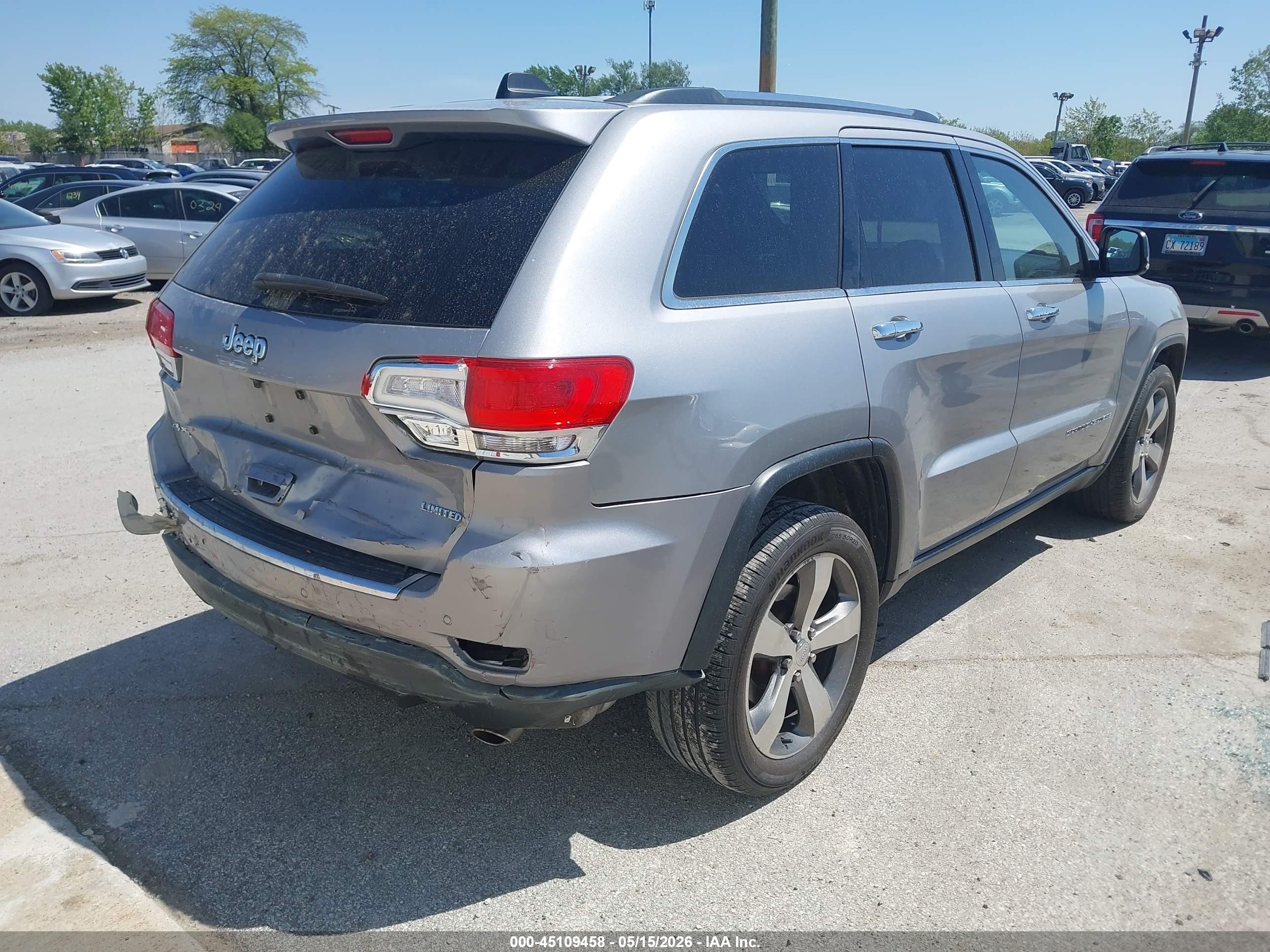 2014 Jeep Grand Cherokee Limited Gray vin: 1C4RJFBGXEC486677