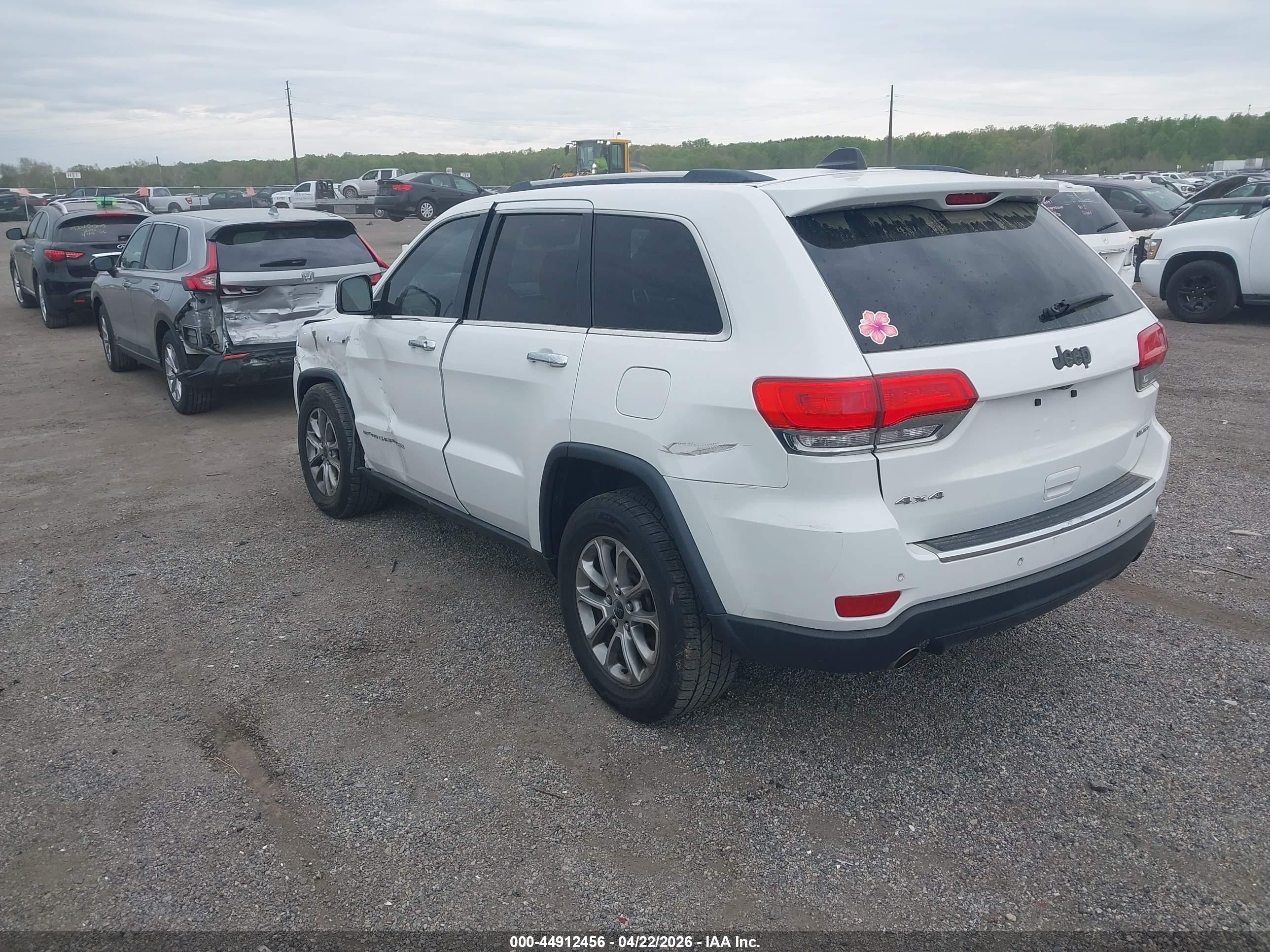 2014 Jeep Grand Cherokee Limited Белый vin: 1C4RJFBGXEC497999