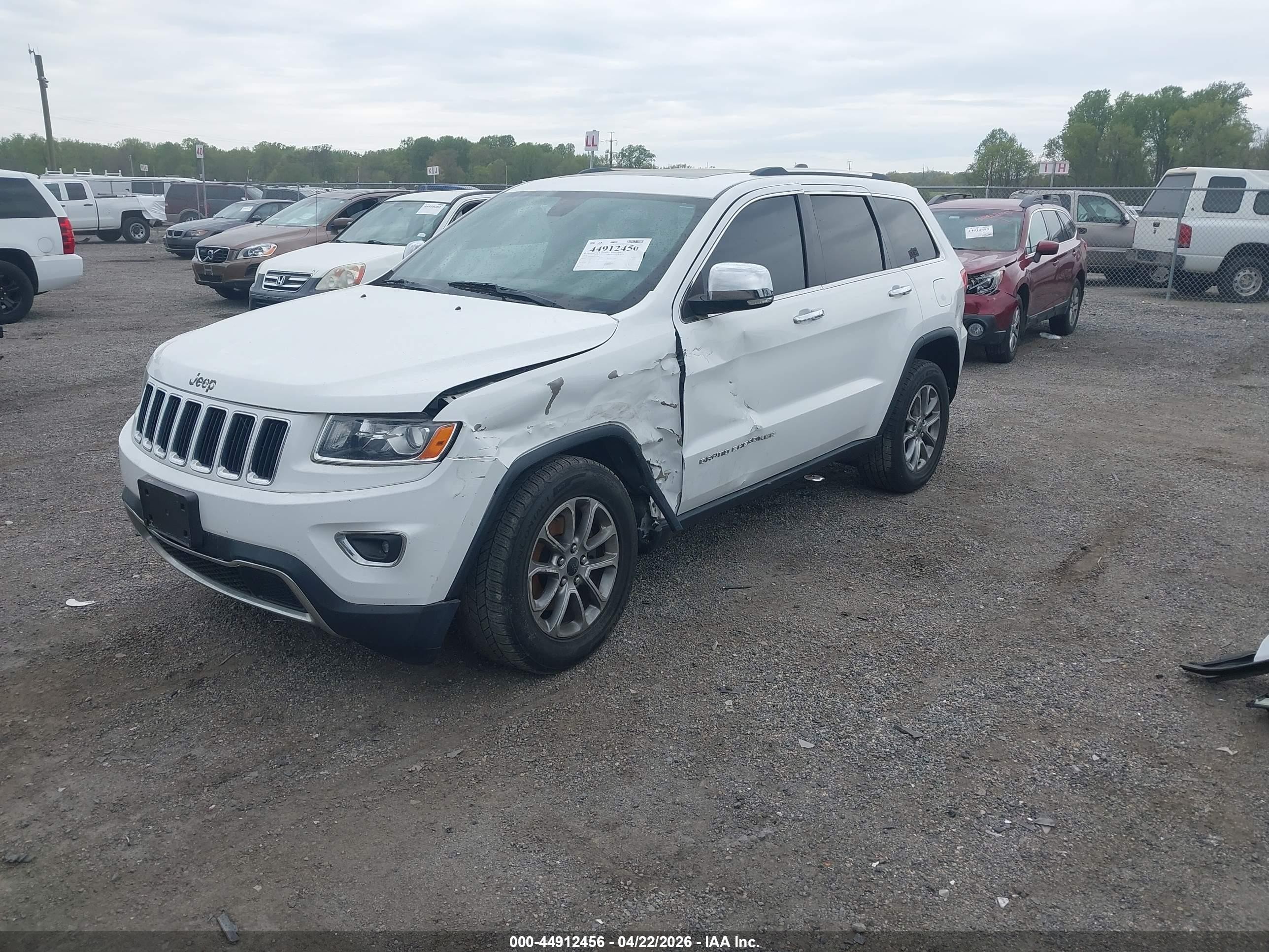 2014 Jeep Grand Cherokee Limited Белый vin: 1C4RJFBGXEC497999