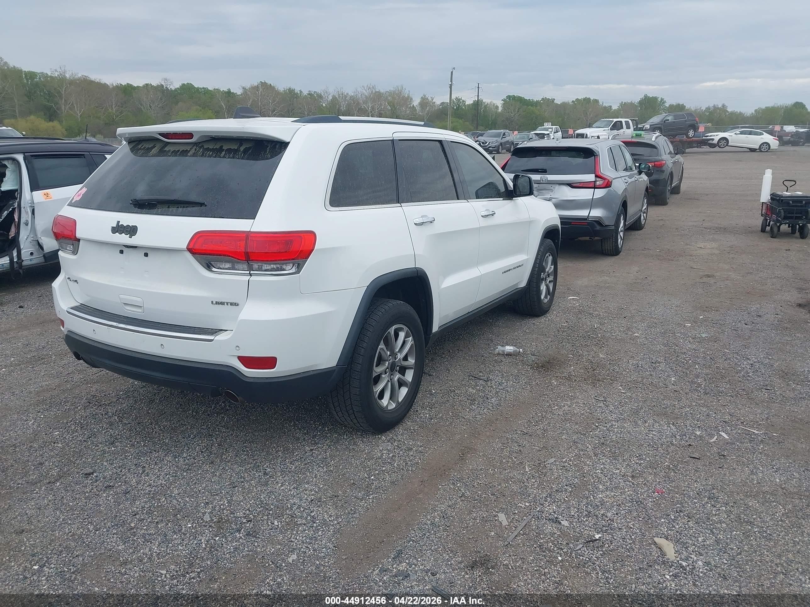 2014 Jeep Grand Cherokee Limited Белый vin: 1C4RJFBGXEC497999