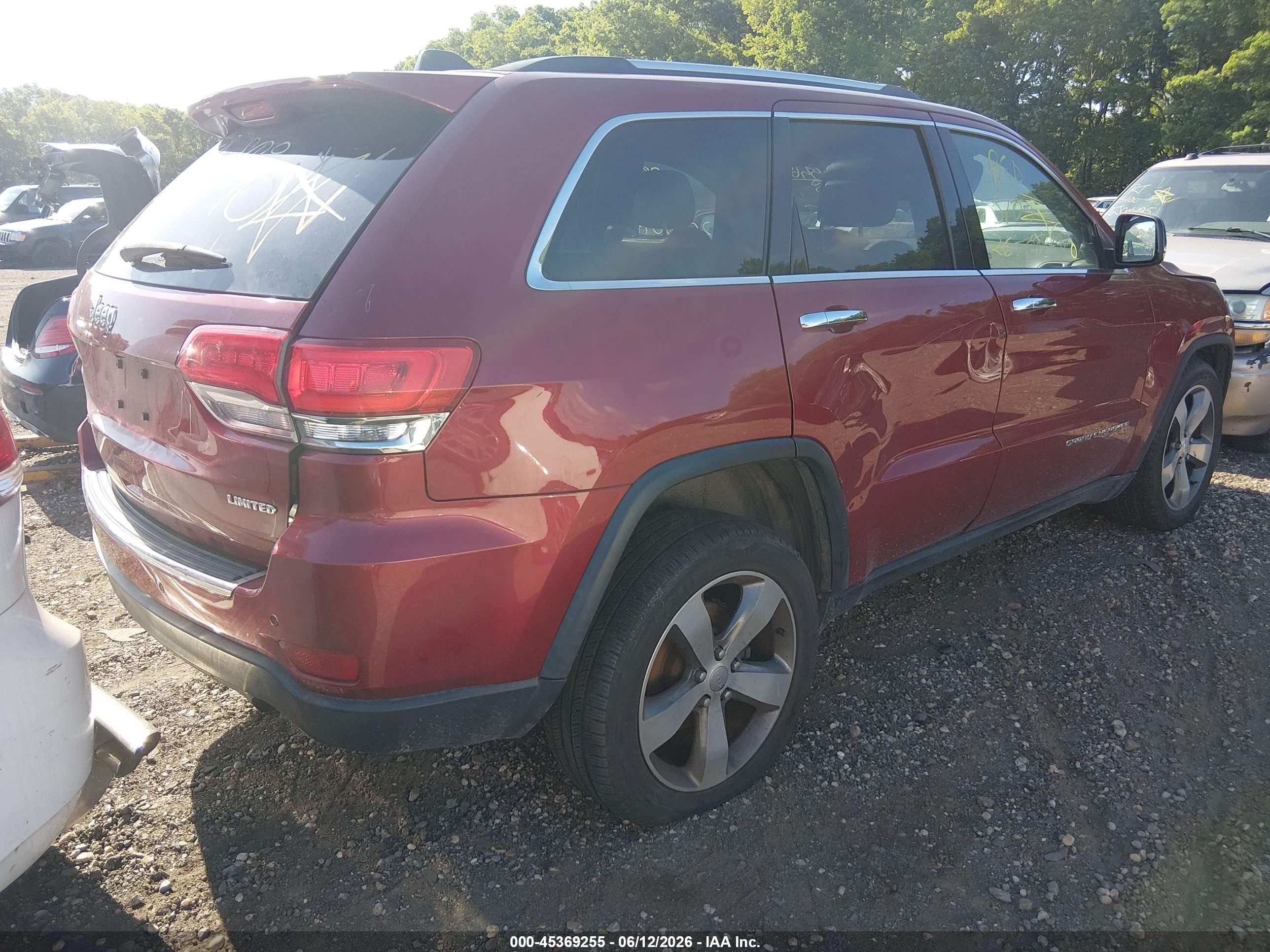 2014 Jeep Grand Cherokee Limited Красный vin: 1C4RJFBGXEC578288