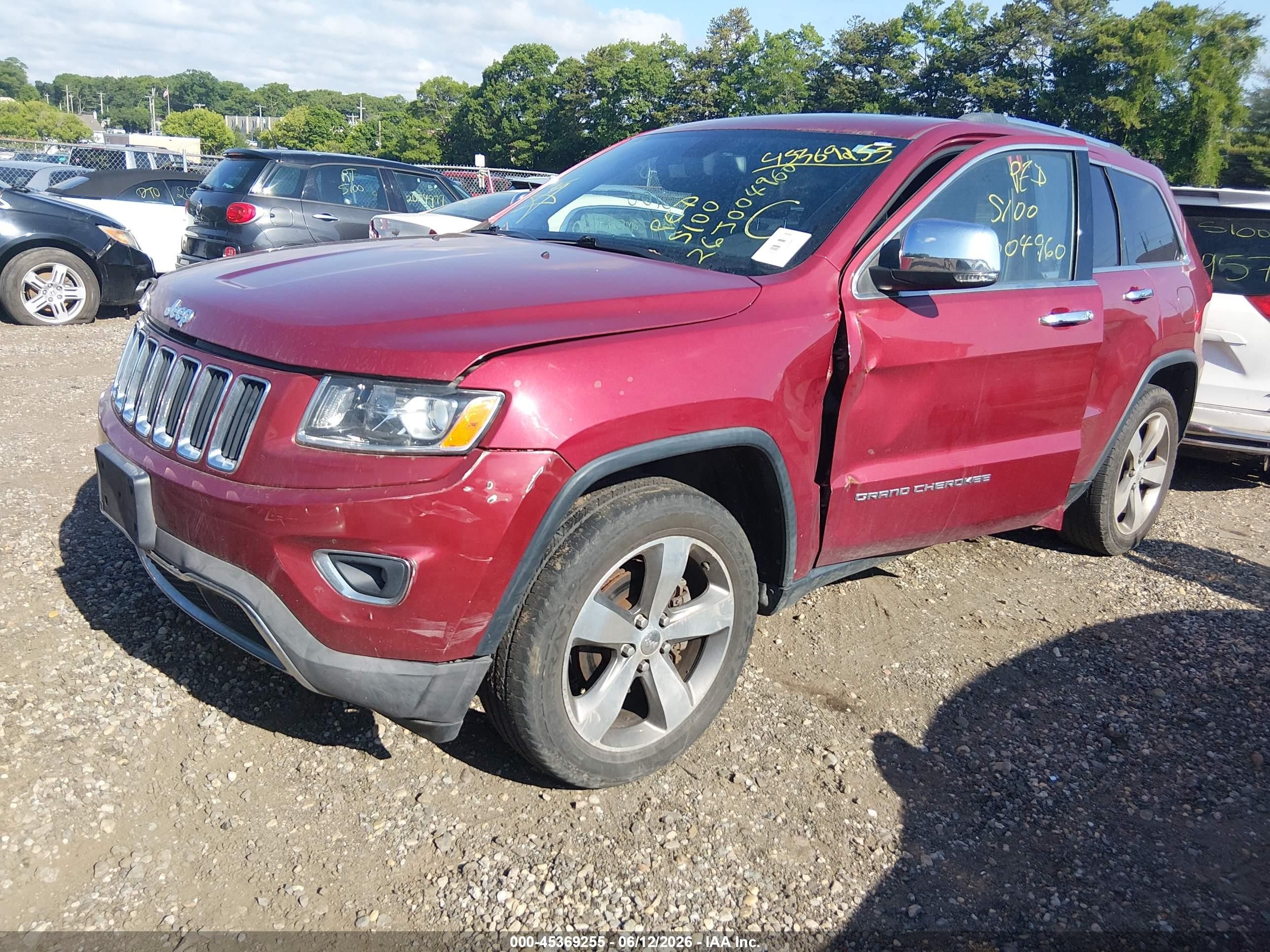 2014 Jeep Grand Cherokee Limited Красный vin: 1C4RJFBGXEC578288