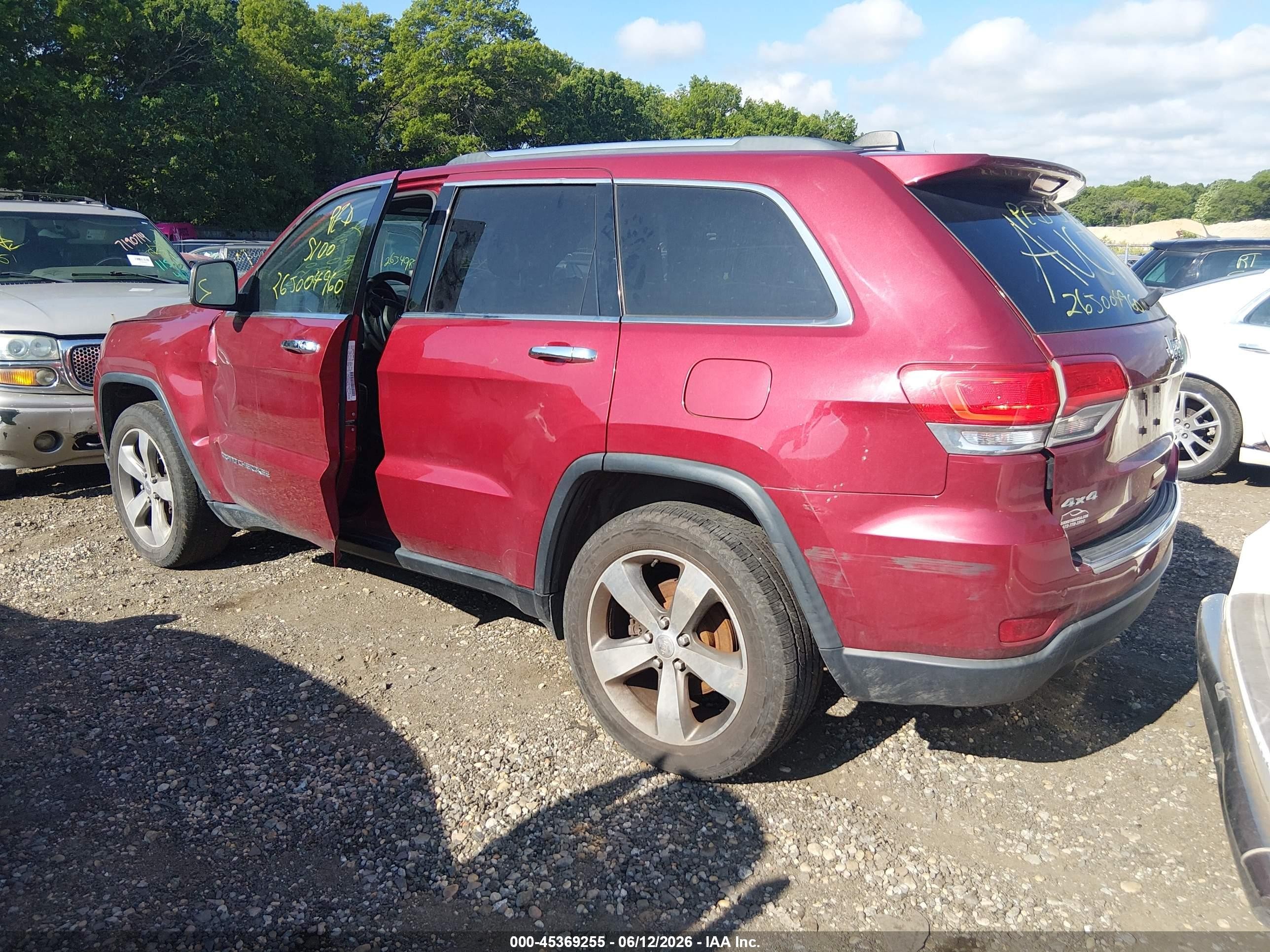 2014 Jeep Grand Cherokee Limited Красный vin: 1C4RJFBGXEC578288