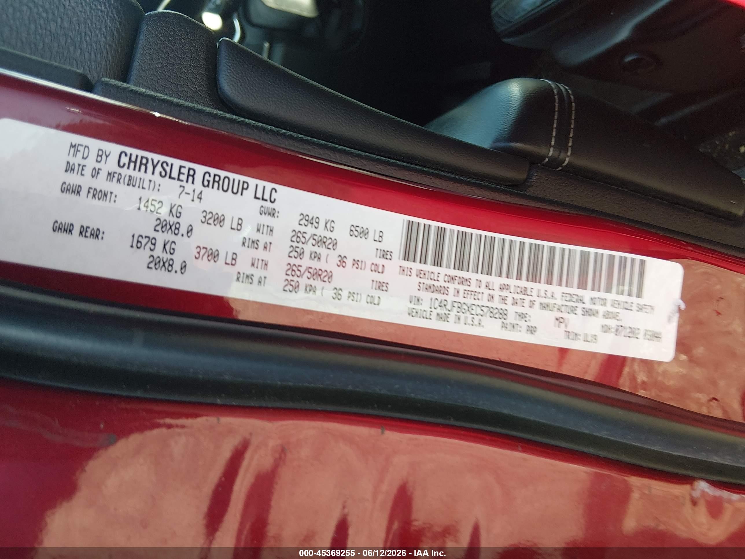 2014 Jeep Grand Cherokee Limited Красный vin: 1C4RJFBGXEC578288