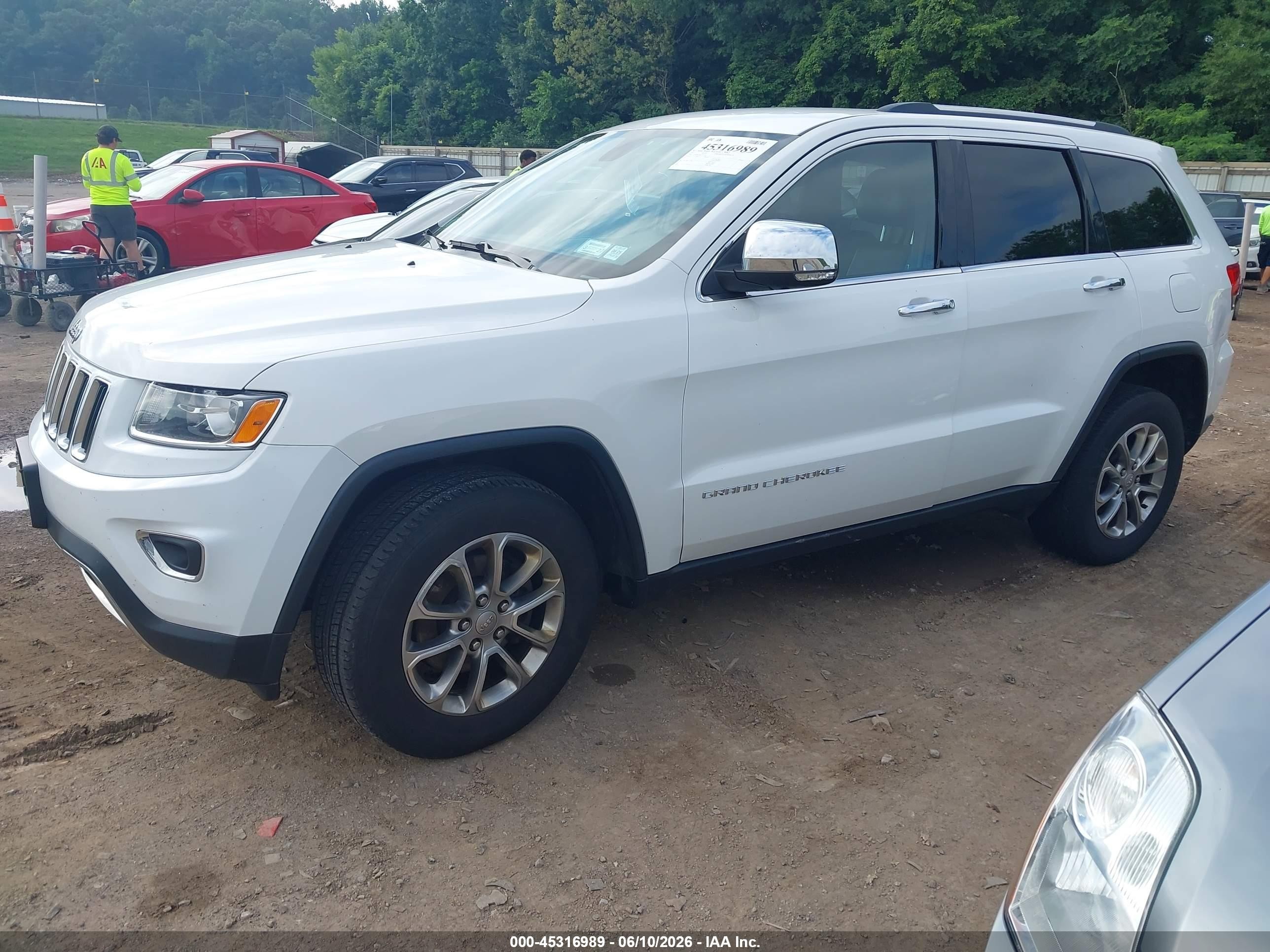 2015 Jeep Grand Cherokee Limited White vin: 1C4RJFBGXFC113334