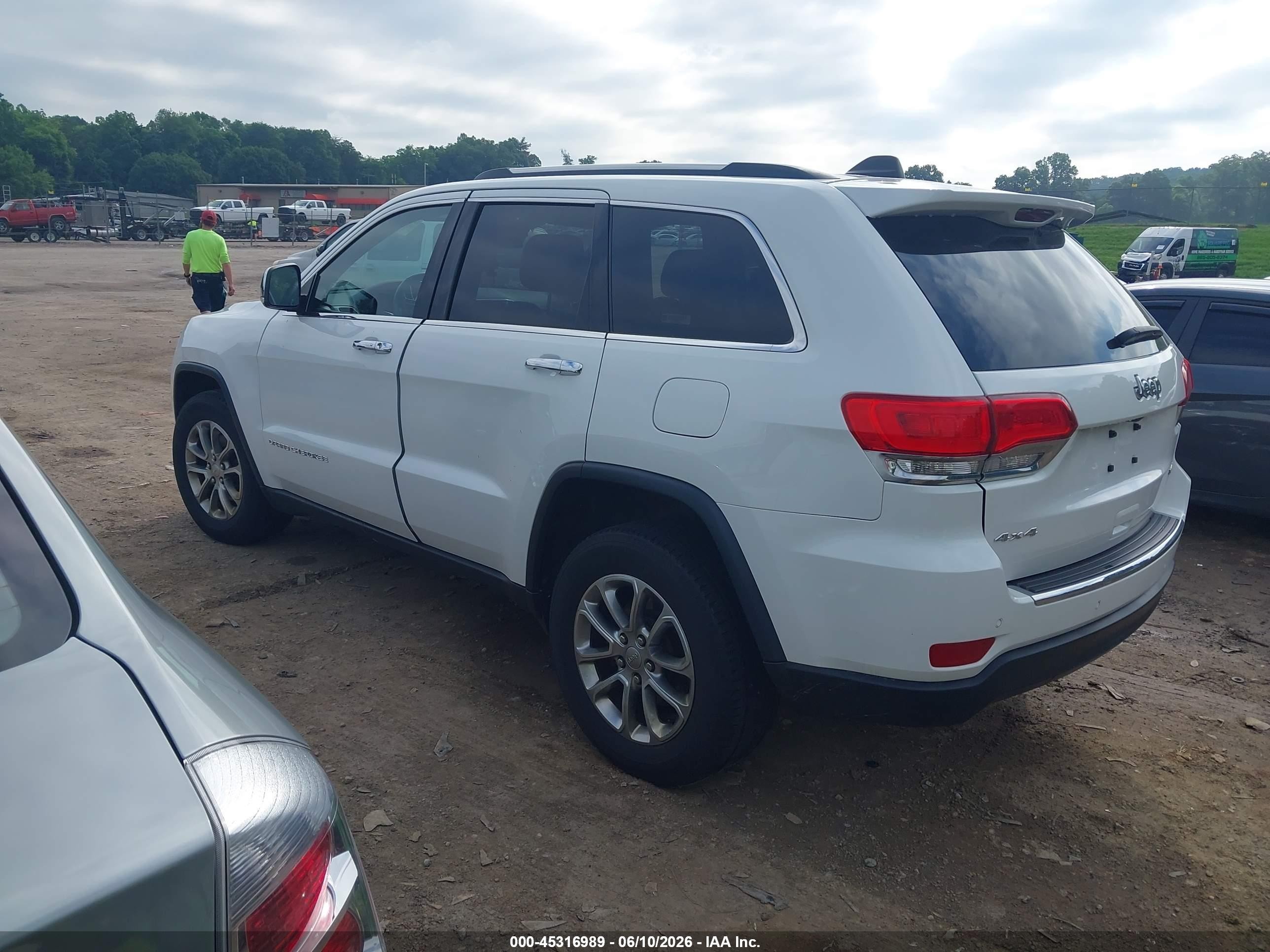 2015 Jeep Grand Cherokee Limited White vin: 1C4RJFBGXFC113334