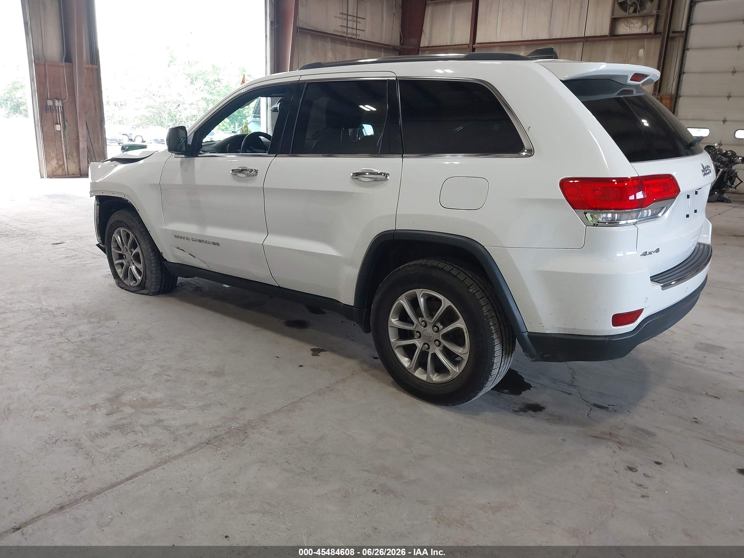 2015 Jeep Grand Cherokee Limited White vin: 1C4RJFBGXFC136001
