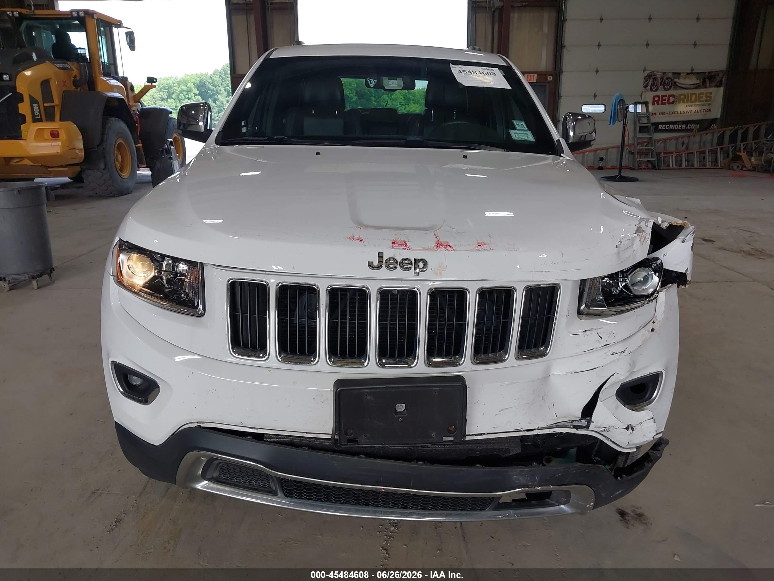 2015 Jeep Grand Cherokee Limited White vin: 1C4RJFBGXFC136001