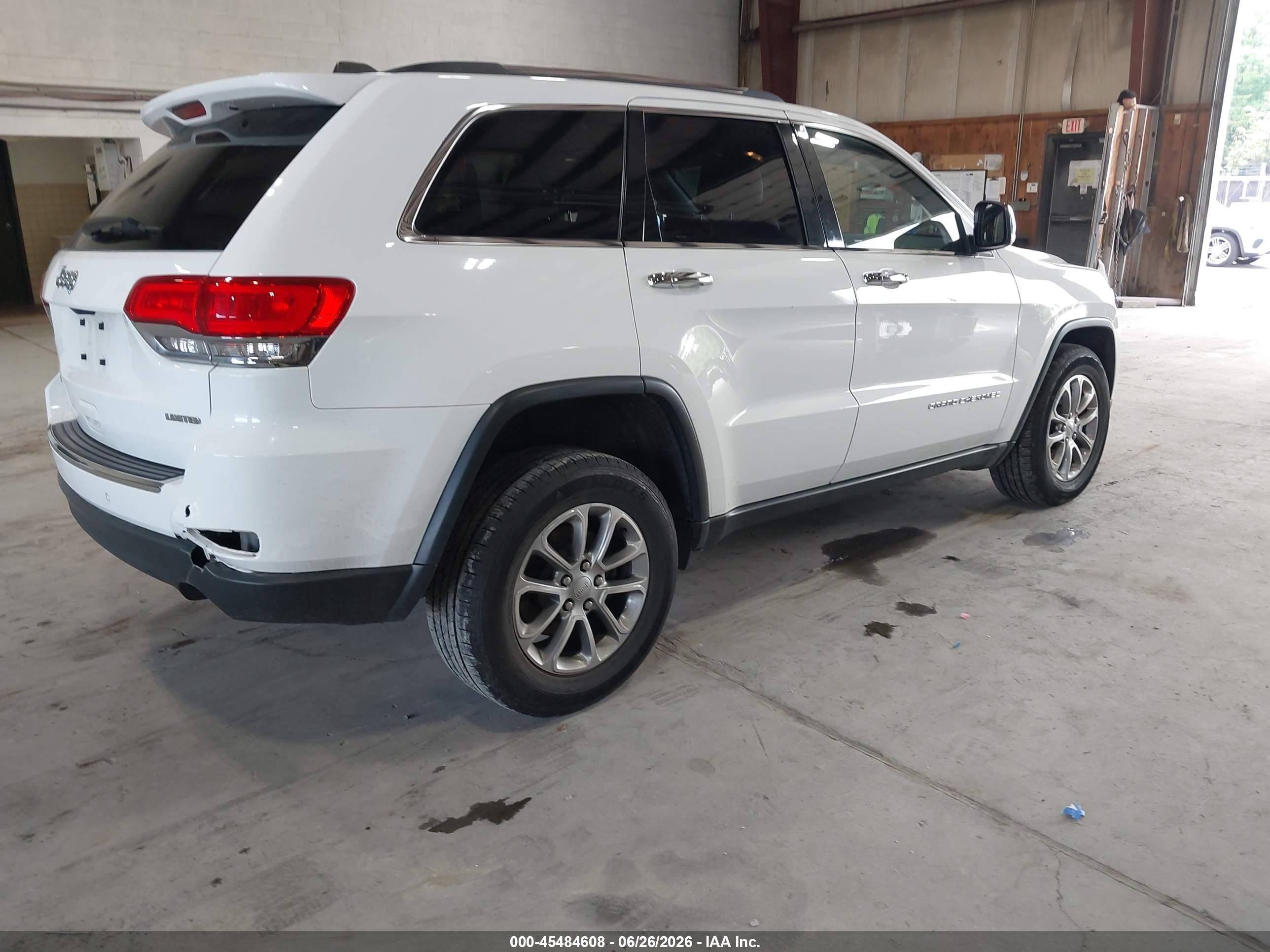 2015 Jeep Grand Cherokee Limited White vin: 1C4RJFBGXFC136001