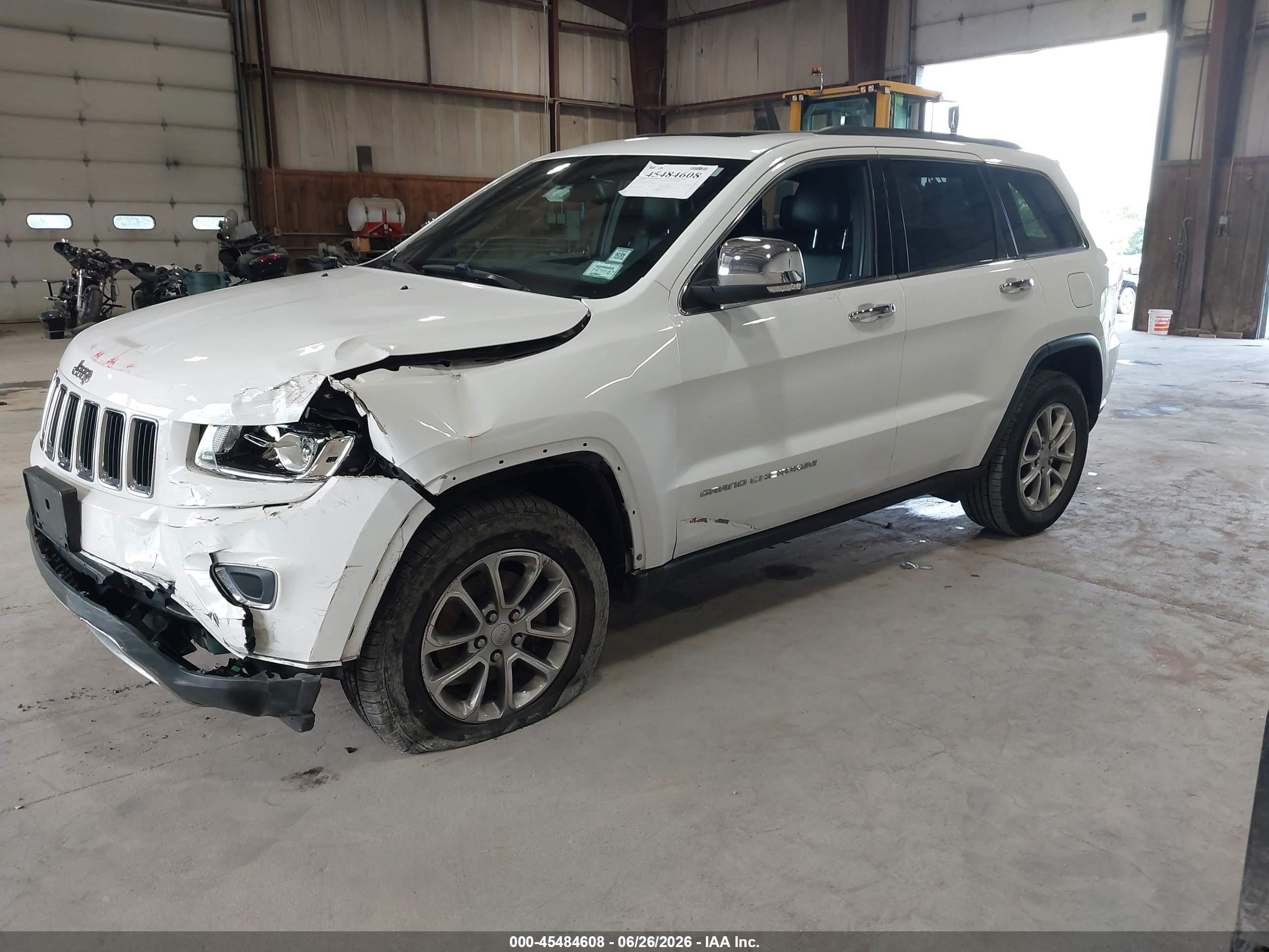 2015 Jeep Grand Cherokee Limited White vin: 1C4RJFBGXFC136001