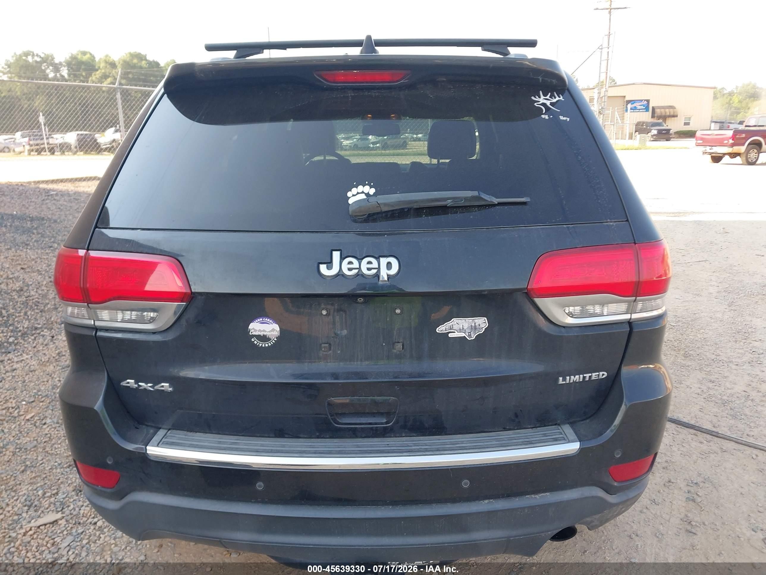 2015 Jeep Grand Cherokee Limited Black vin: 1C4RJFBGXFC159388