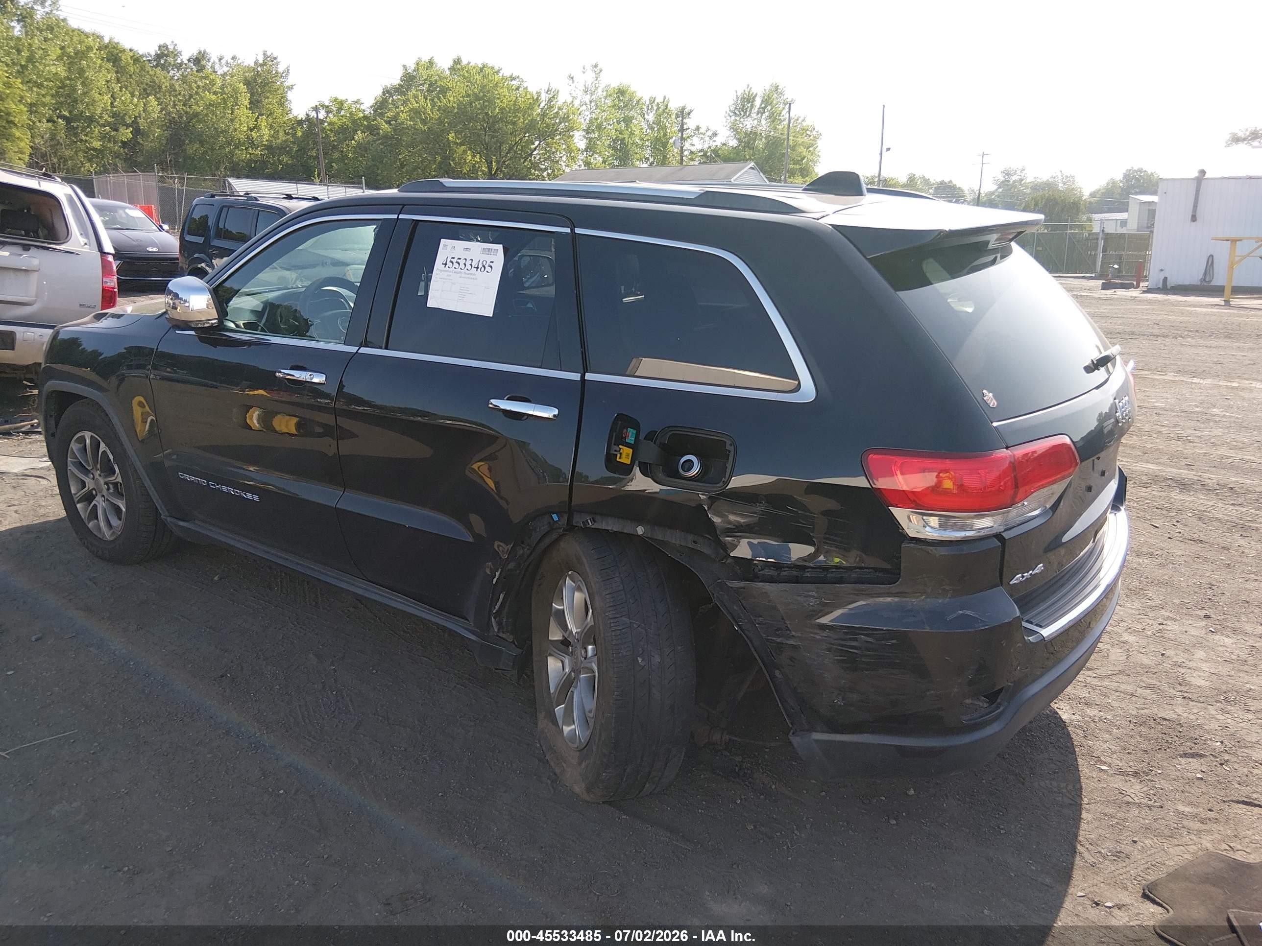 2015 Jeep Grand Cherokee Limited Black vin: 1C4RJFBGXFC179110