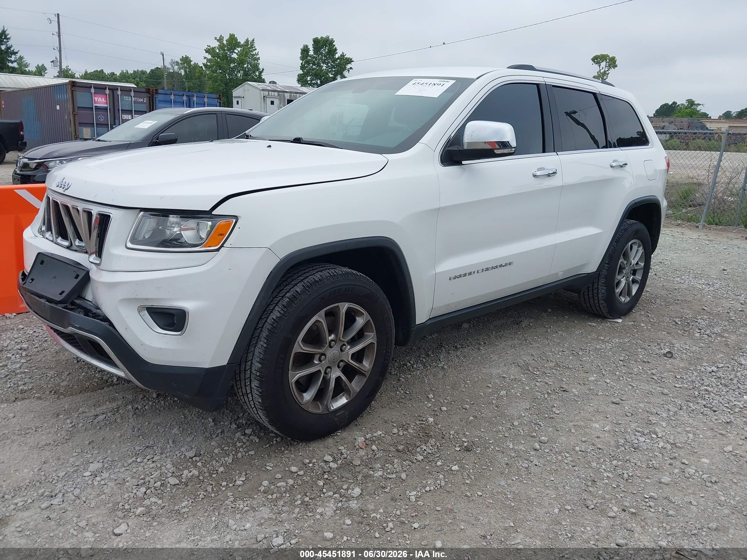 2015 Jeep Grand Cherokee Limited White vin: 1C4RJFBGXFC216849