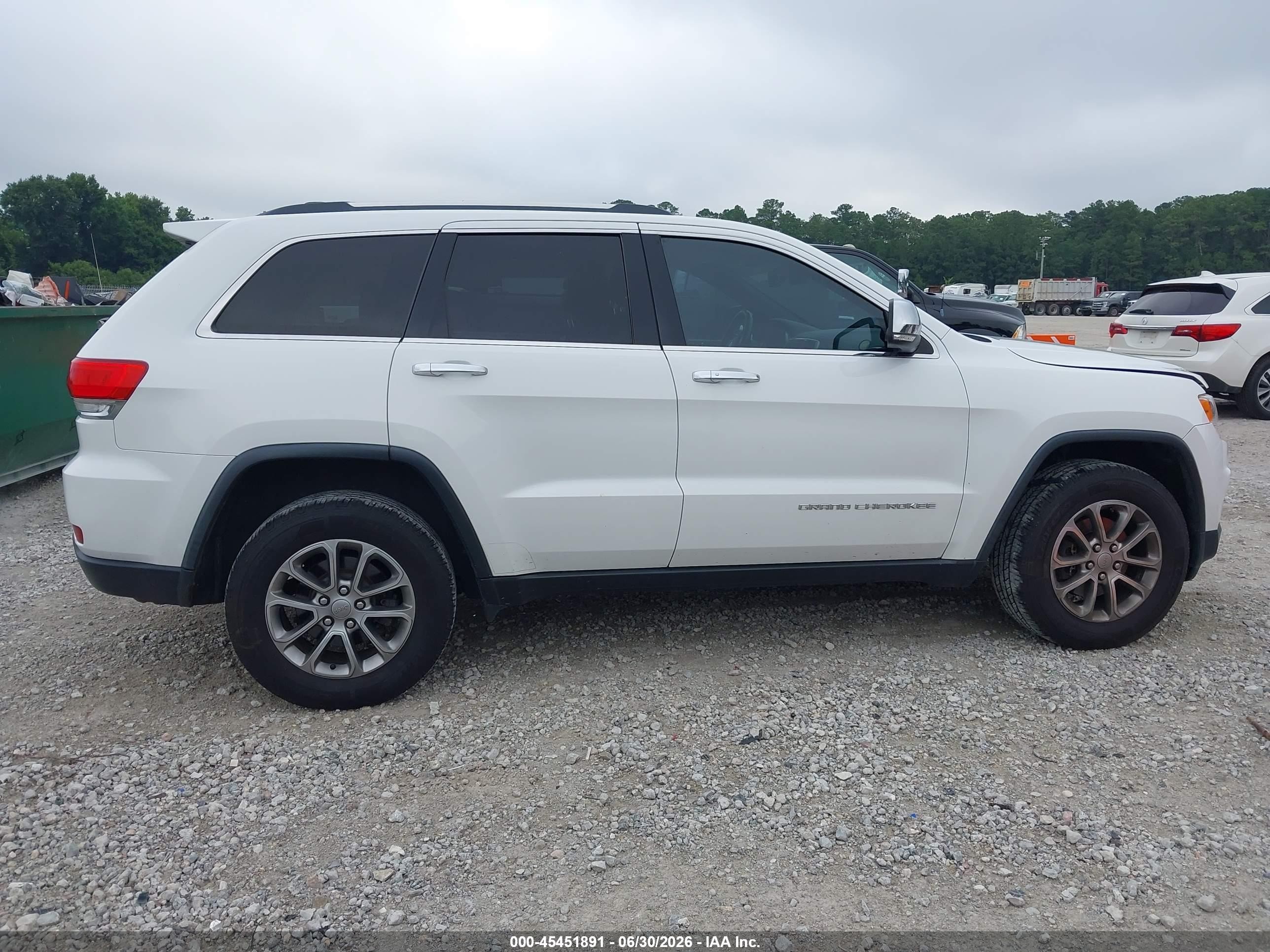 2015 Jeep Grand Cherokee Limited White vin: 1C4RJFBGXFC216849