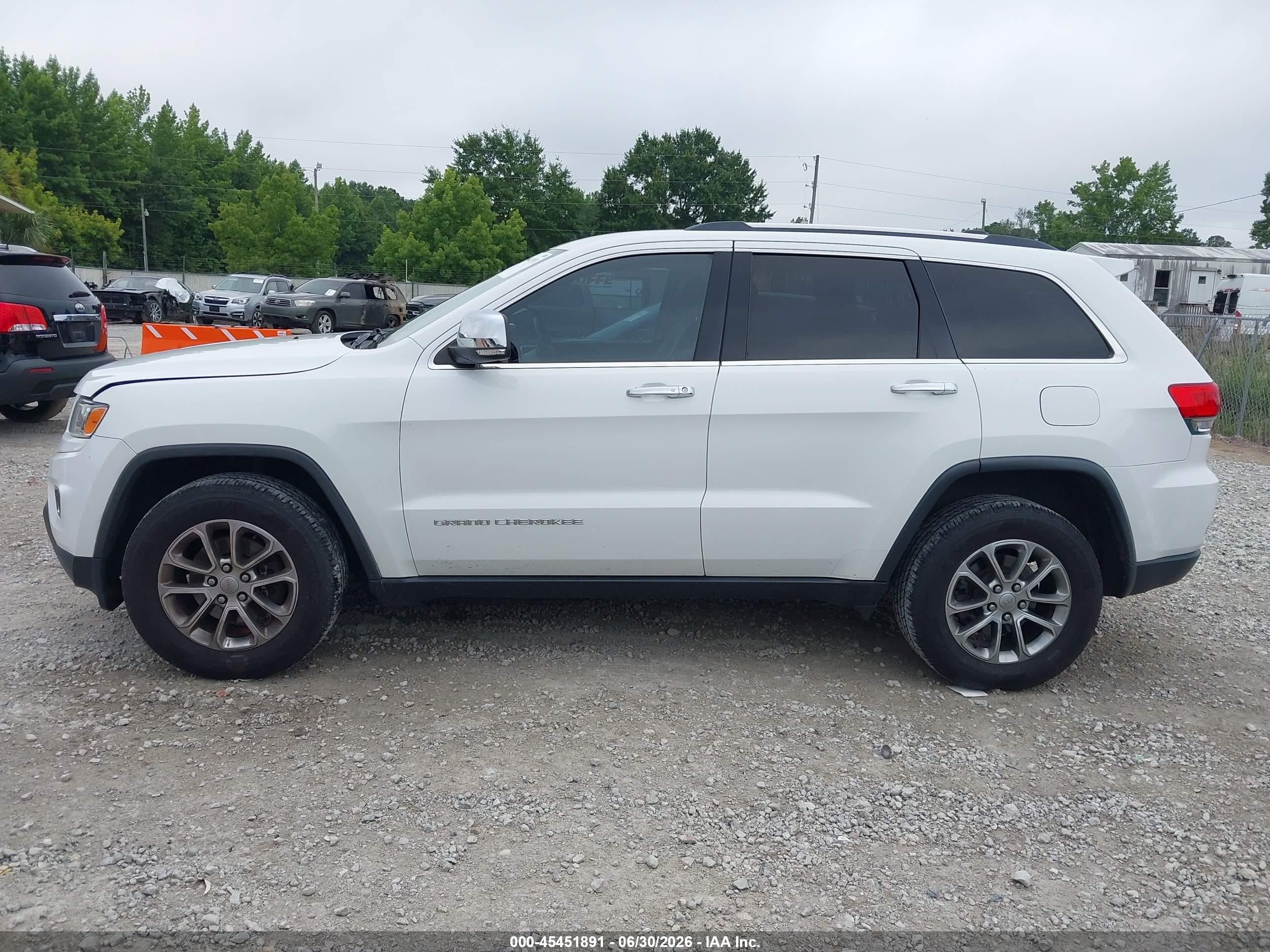 2015 Jeep Grand Cherokee Limited White vin: 1C4RJFBGXFC216849