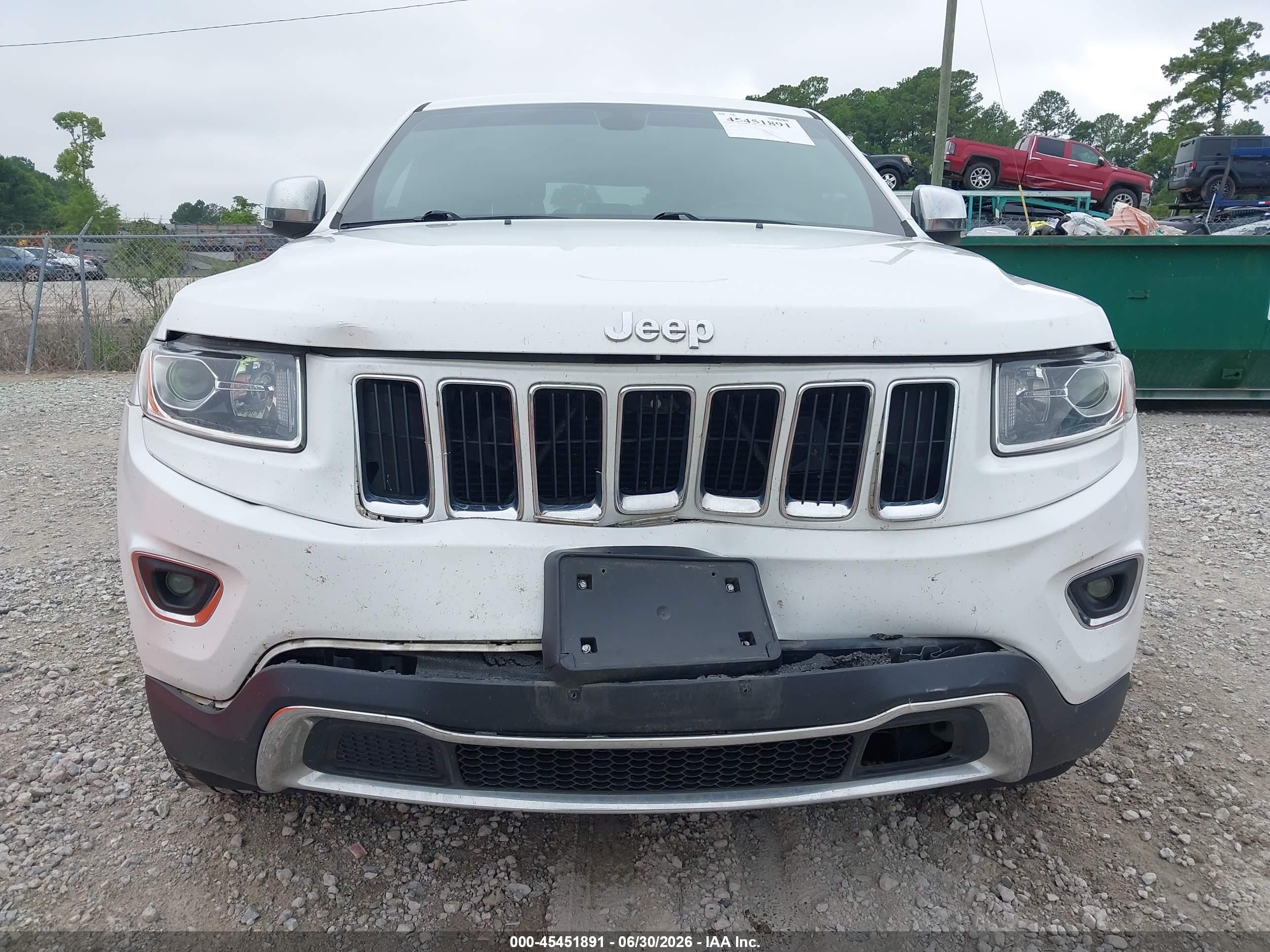 2015 Jeep Grand Cherokee Limited White vin: 1C4RJFBGXFC216849