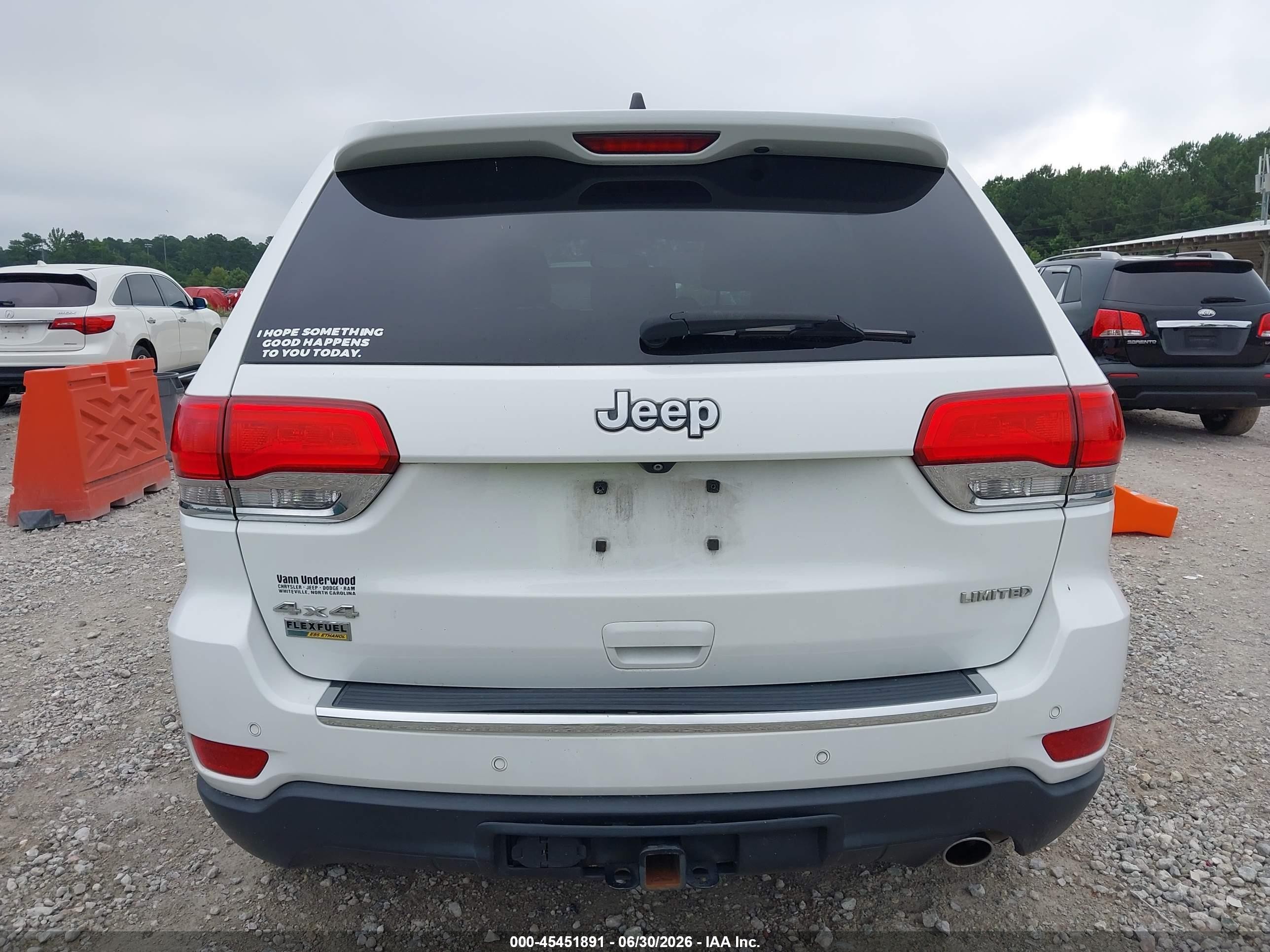 2015 Jeep Grand Cherokee Limited White vin: 1C4RJFBGXFC216849