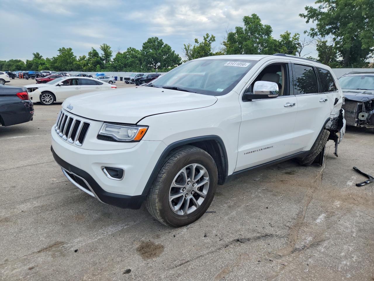 2015 Jeep Grand Cherokee Limited White vin: 1C4RJFBGXFC648325