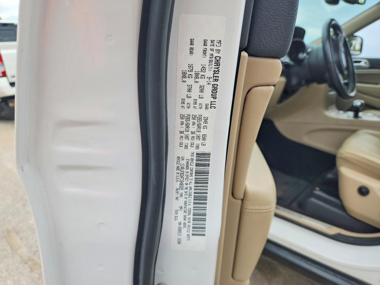 2015 Jeep Grand Cherokee Limited White vin: 1C4RJFBGXFC648325