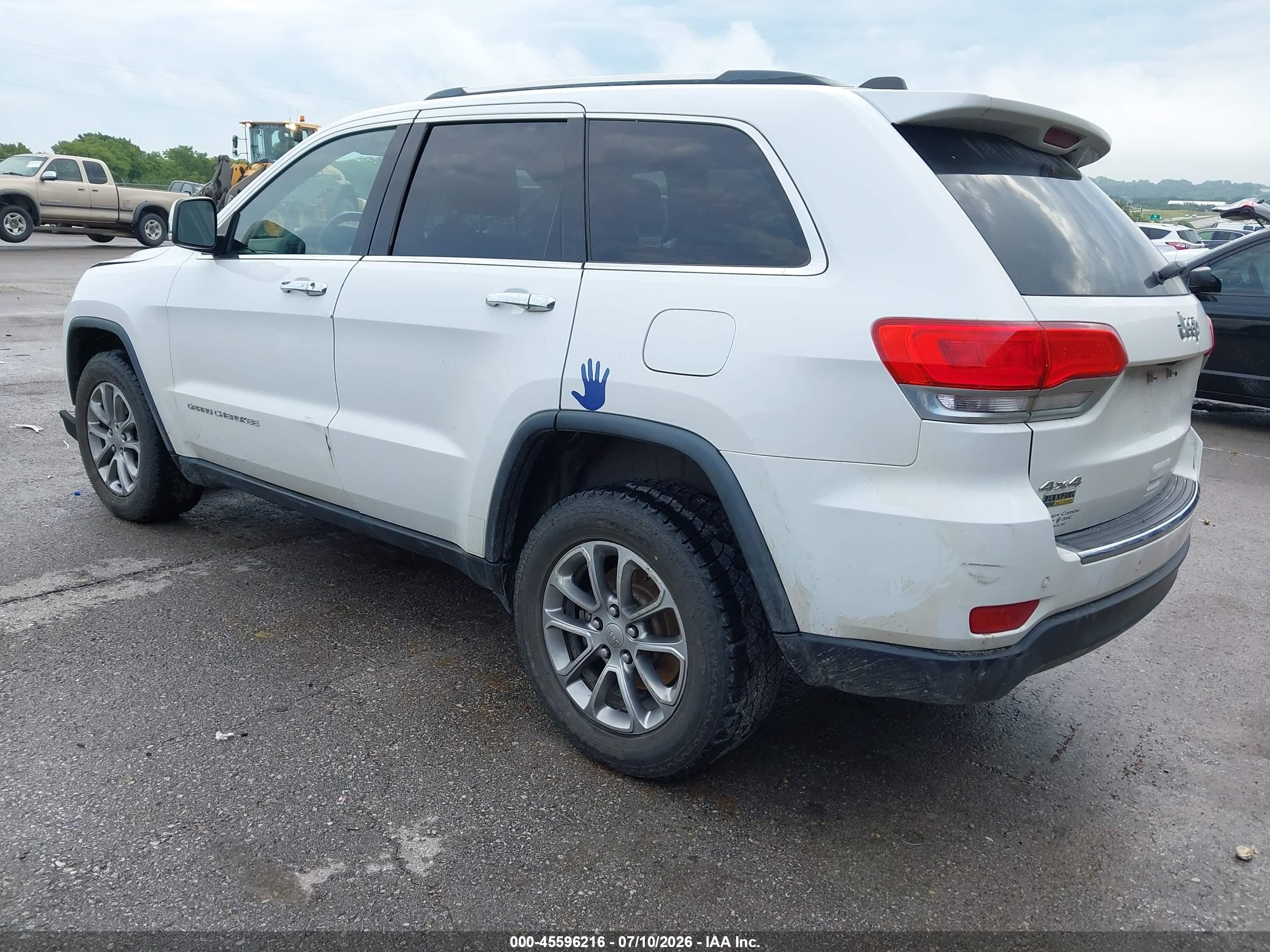 2015 Jeep Grand Cherokee Limited White vin: 1C4RJFBGXFC672768