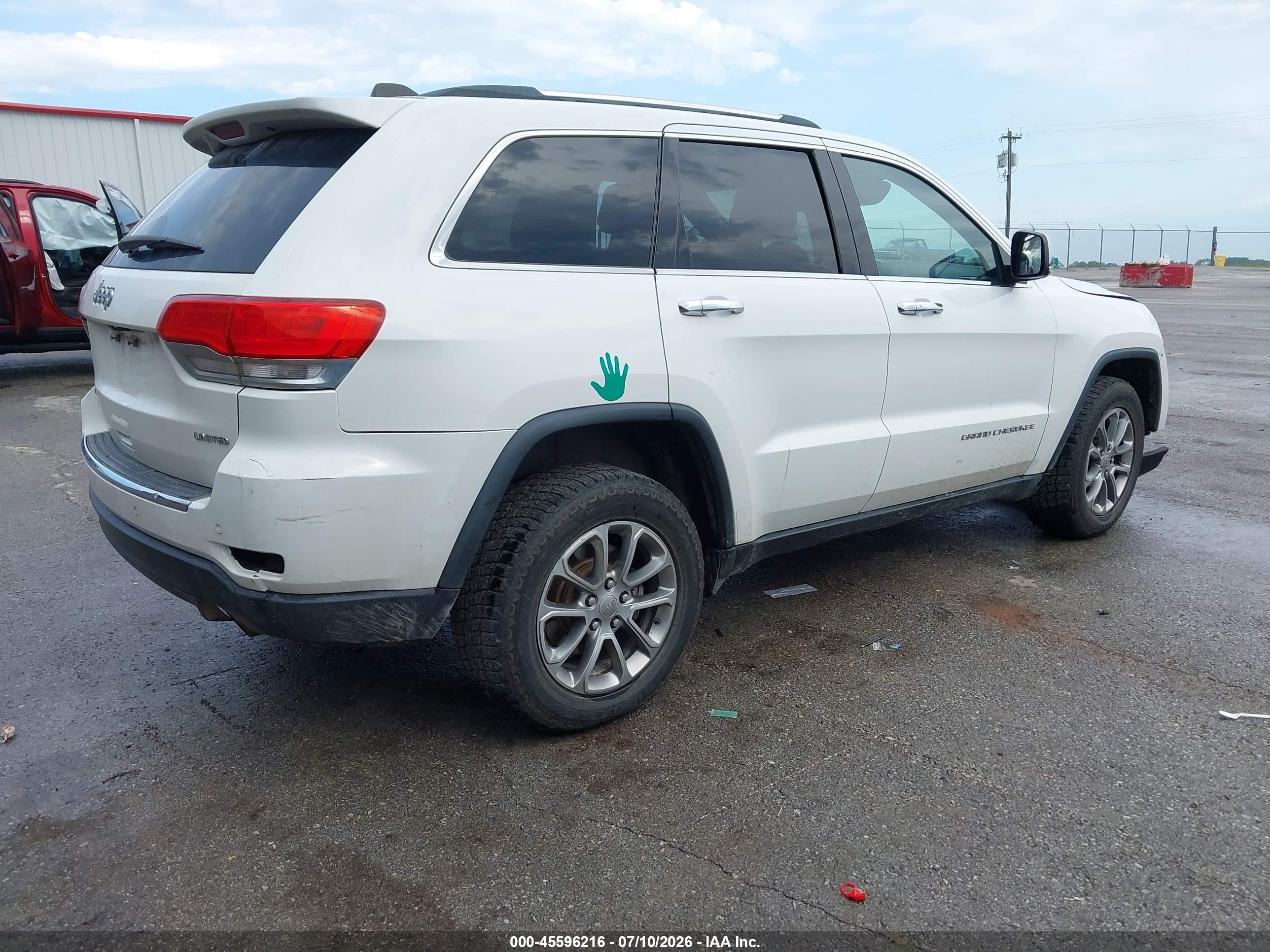 2015 Jeep Grand Cherokee Limited White vin: 1C4RJFBGXFC672768