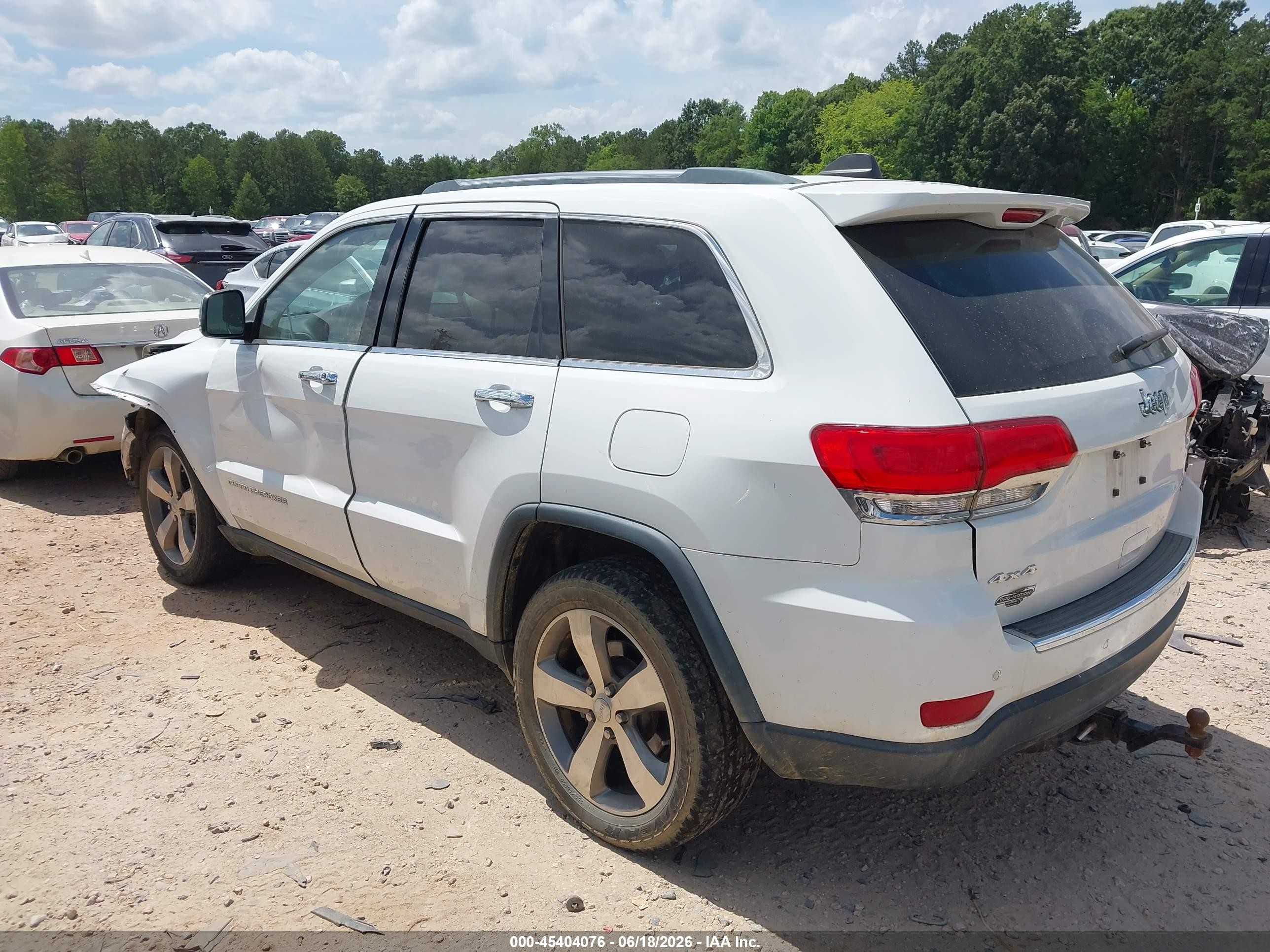 2015 Jeep Grand Cherokee Limited White vin: 1C4RJFBGXFC679042
