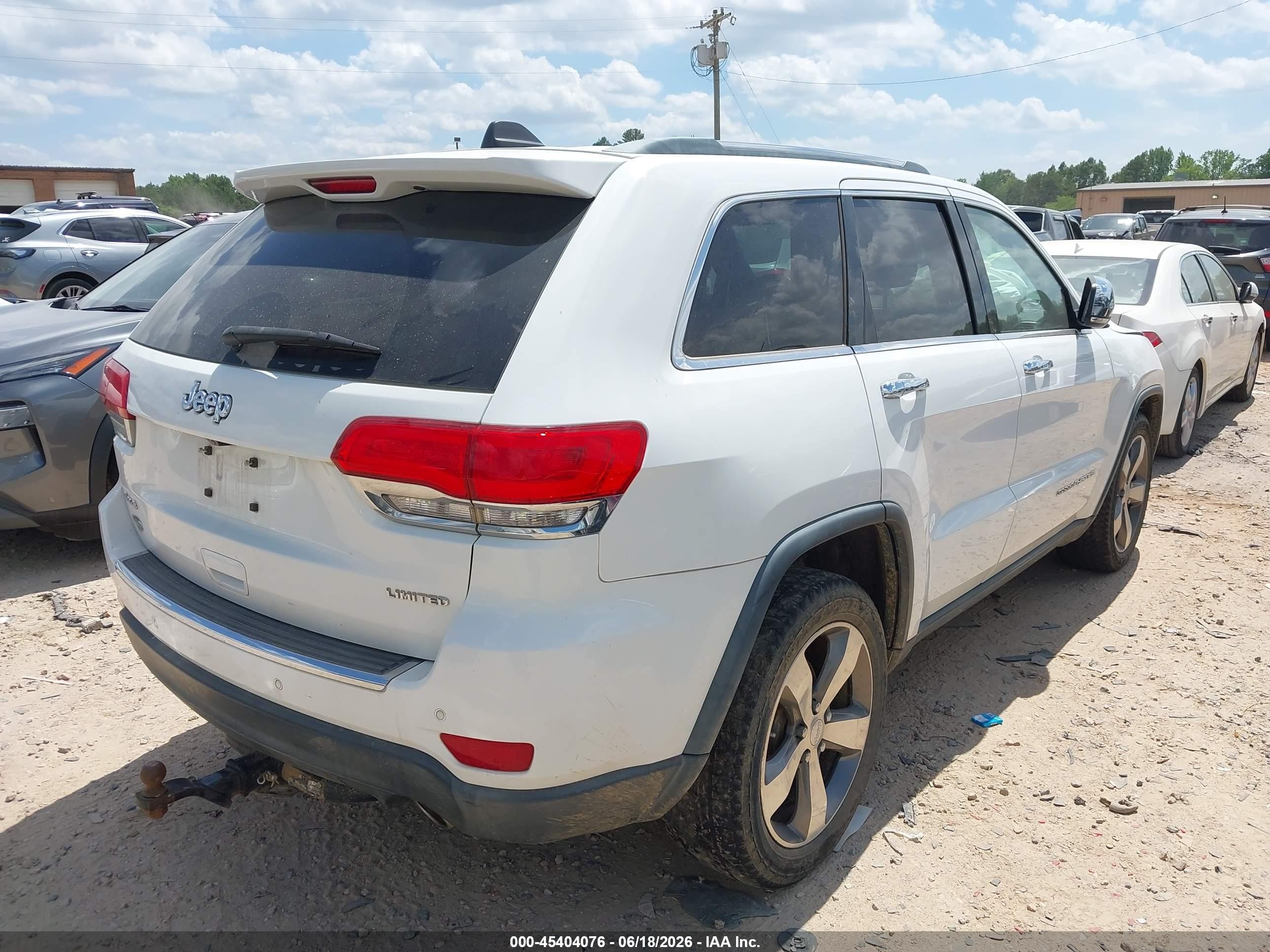 2015 Jeep Grand Cherokee Limited White vin: 1C4RJFBGXFC679042