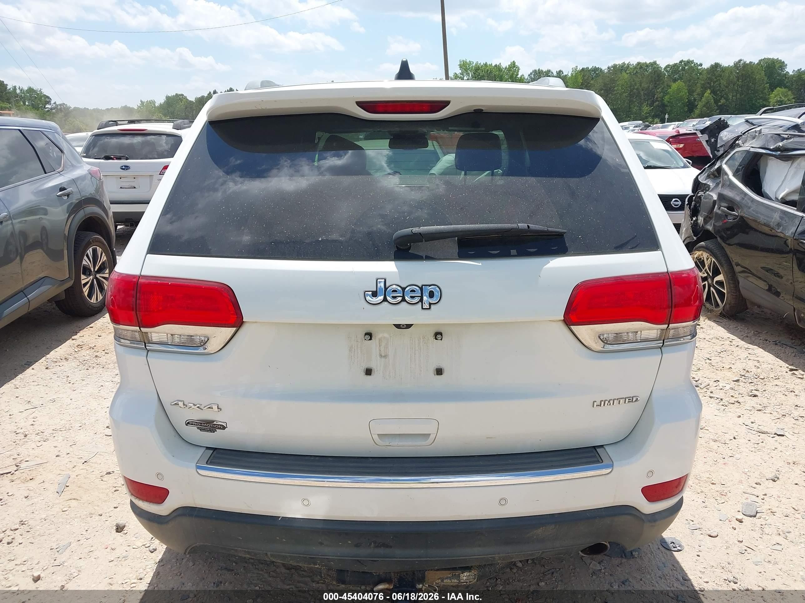 2015 Jeep Grand Cherokee Limited White vin: 1C4RJFBGXFC679042