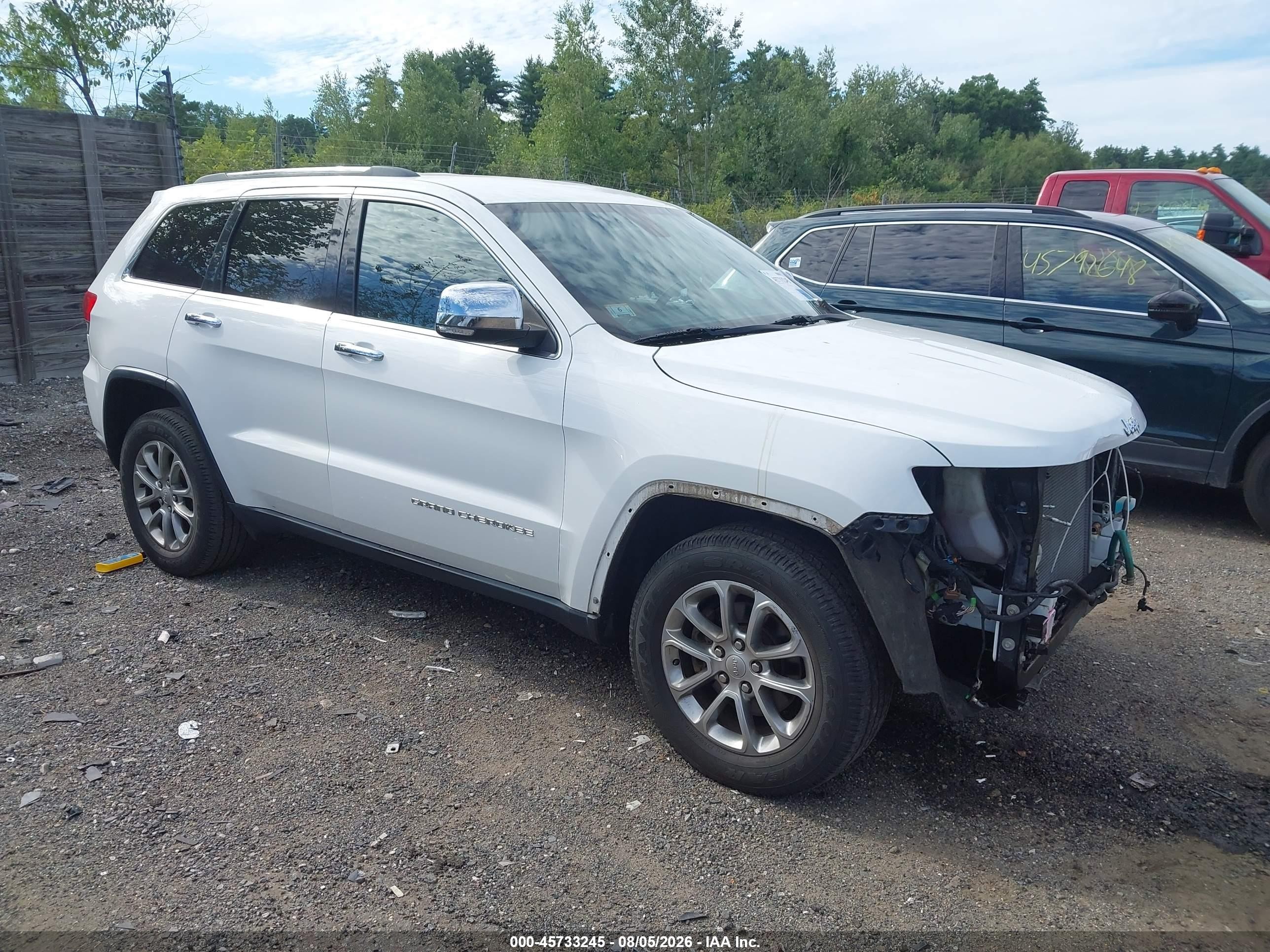 2015 Jeep Grand Cherokee Limited White vin: 1C4RJFBGXFC724142