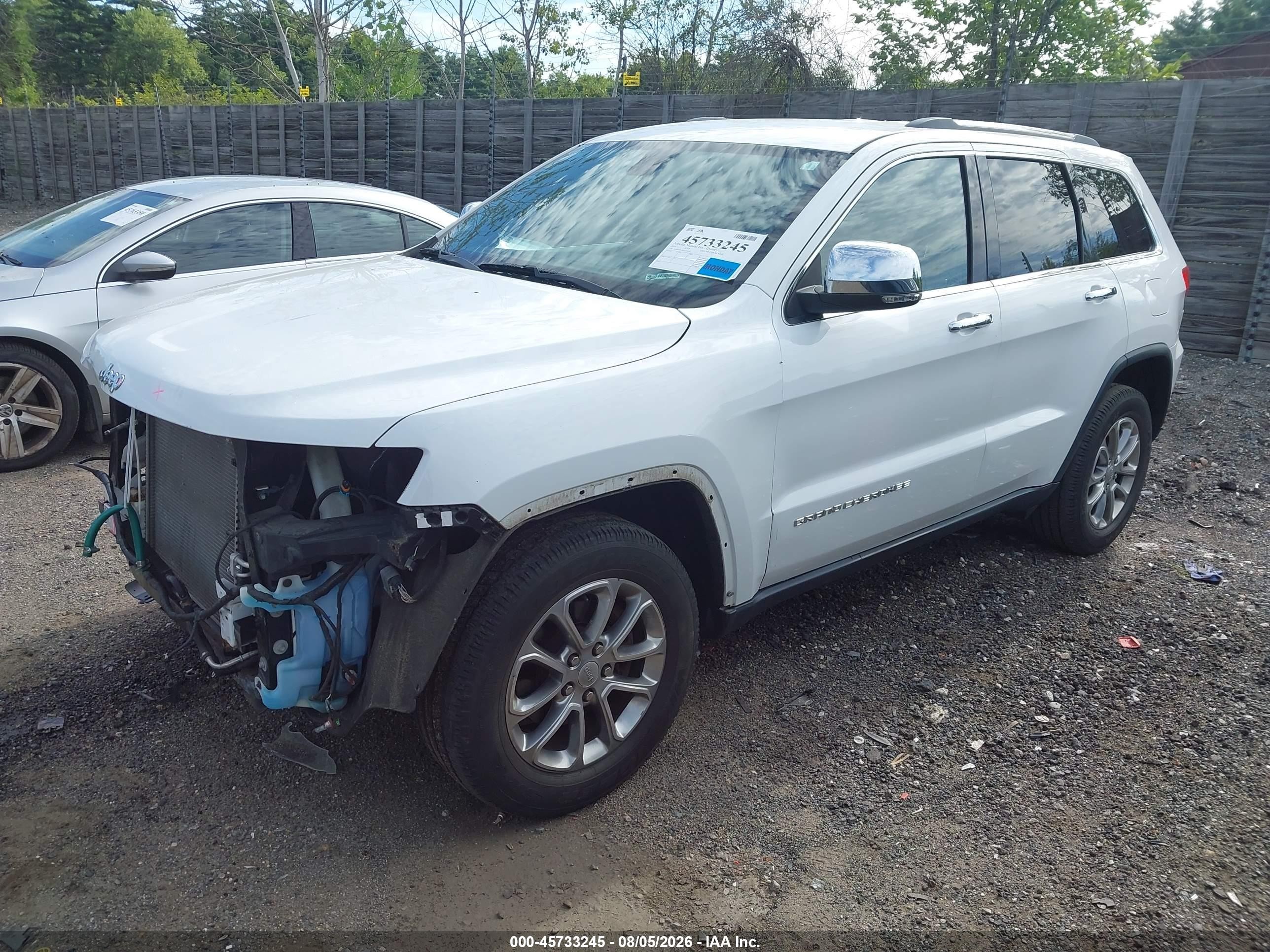 2015 Jeep Grand Cherokee Limited White vin: 1C4RJFBGXFC724142