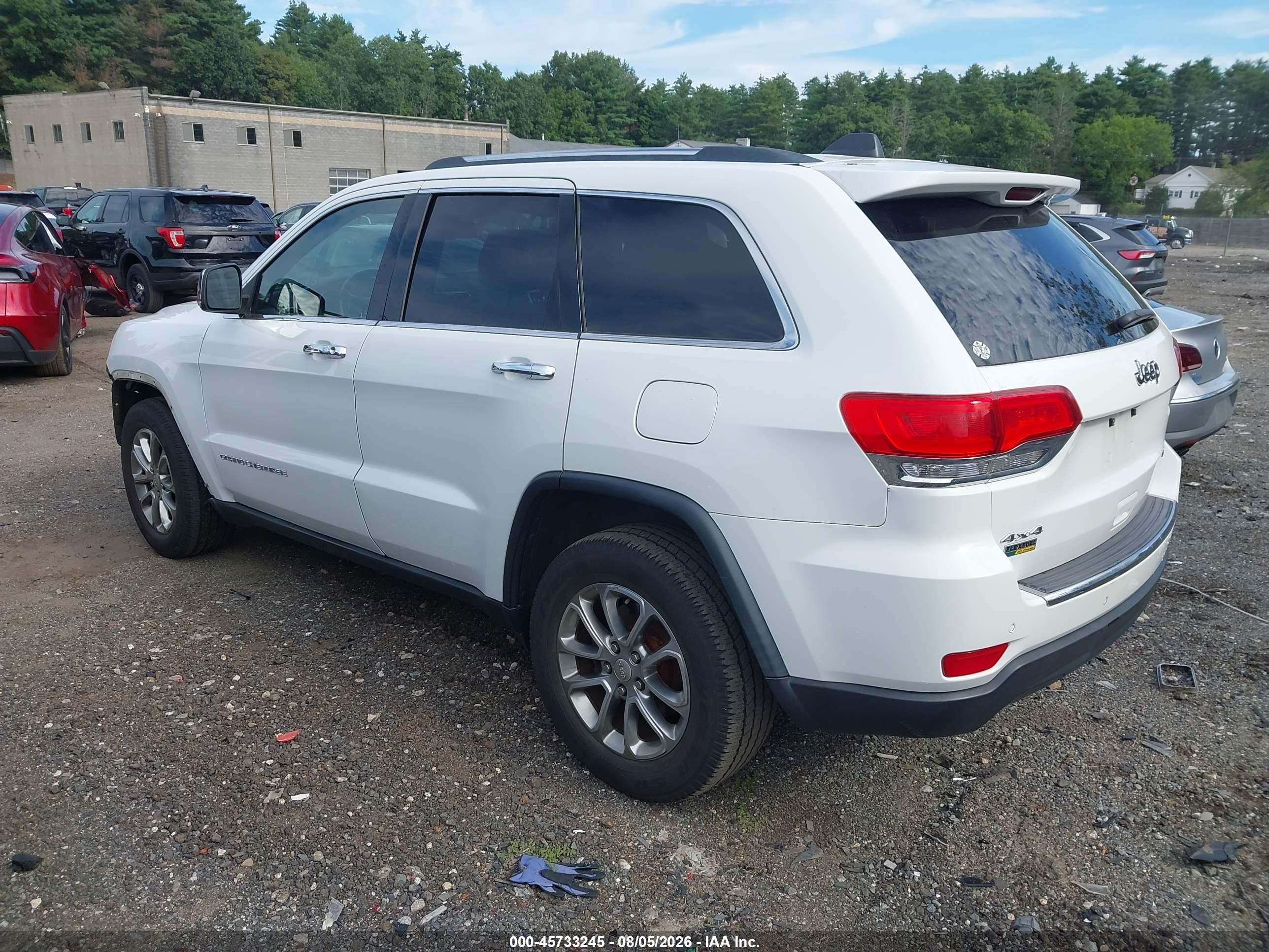 2015 Jeep Grand Cherokee Limited White vin: 1C4RJFBGXFC724142