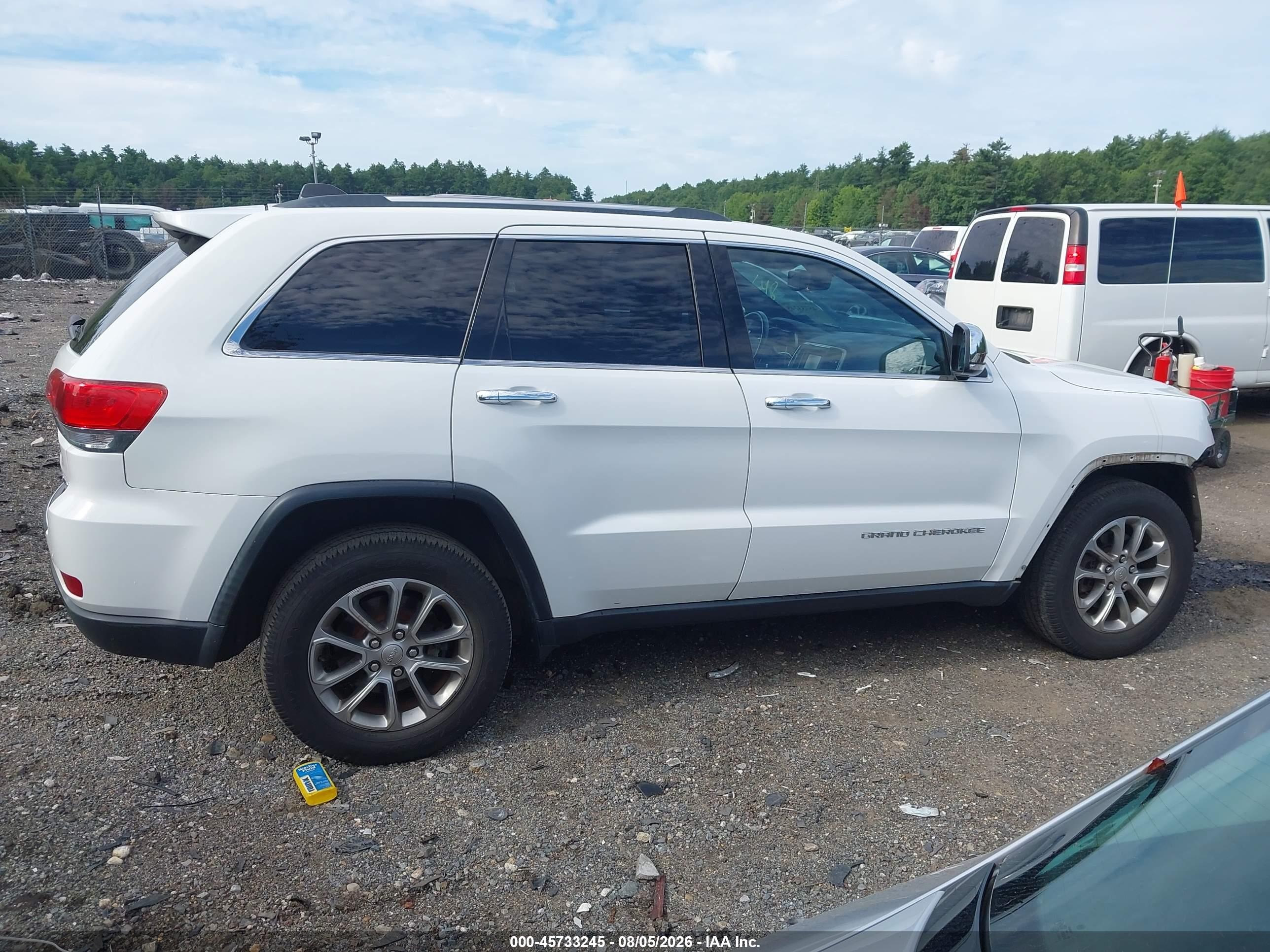 2015 Jeep Grand Cherokee Limited White vin: 1C4RJFBGXFC724142