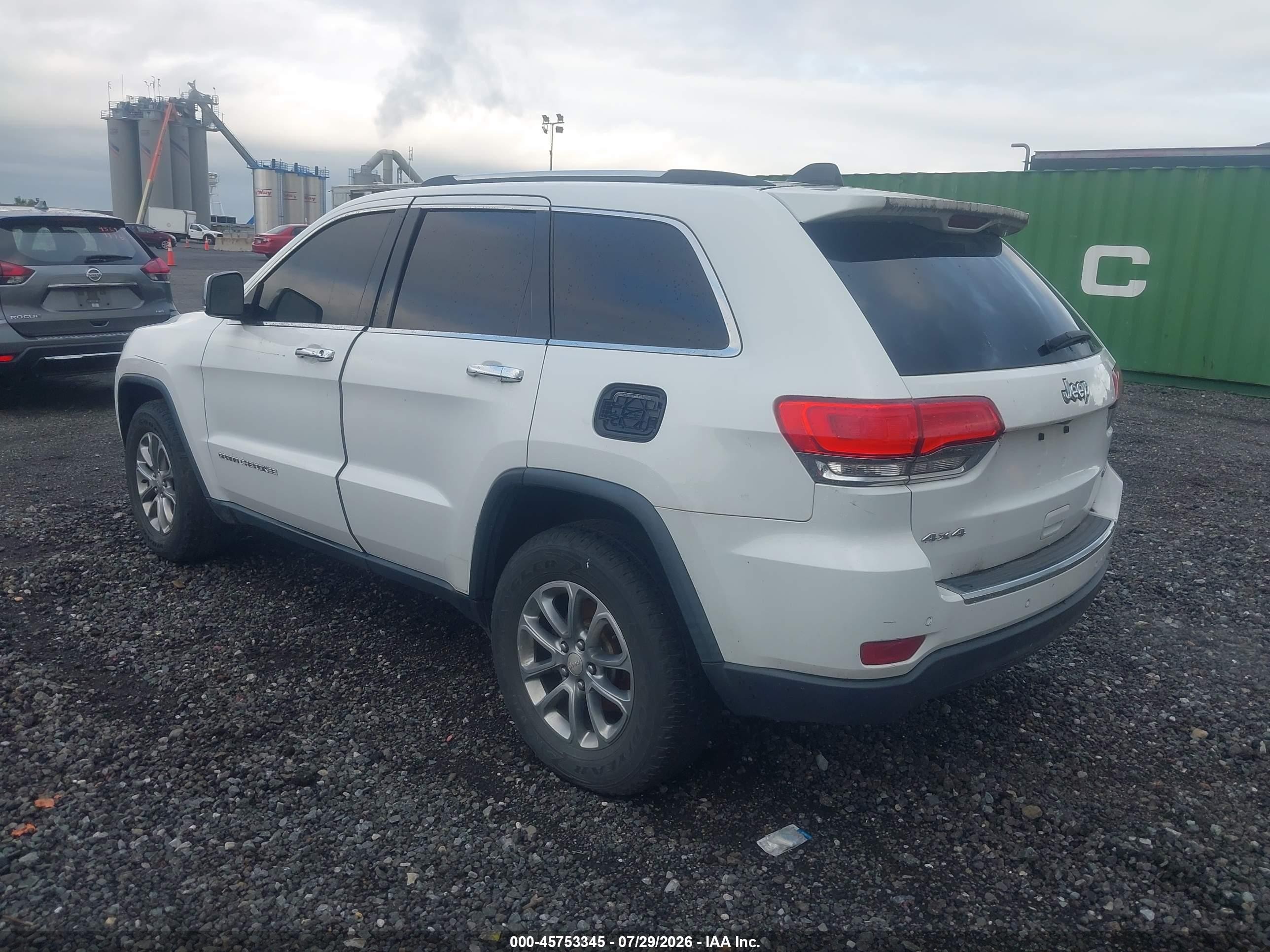 2015 Jeep Grand Cherokee Limited Белый vin: 1C4RJFBGXFC726389