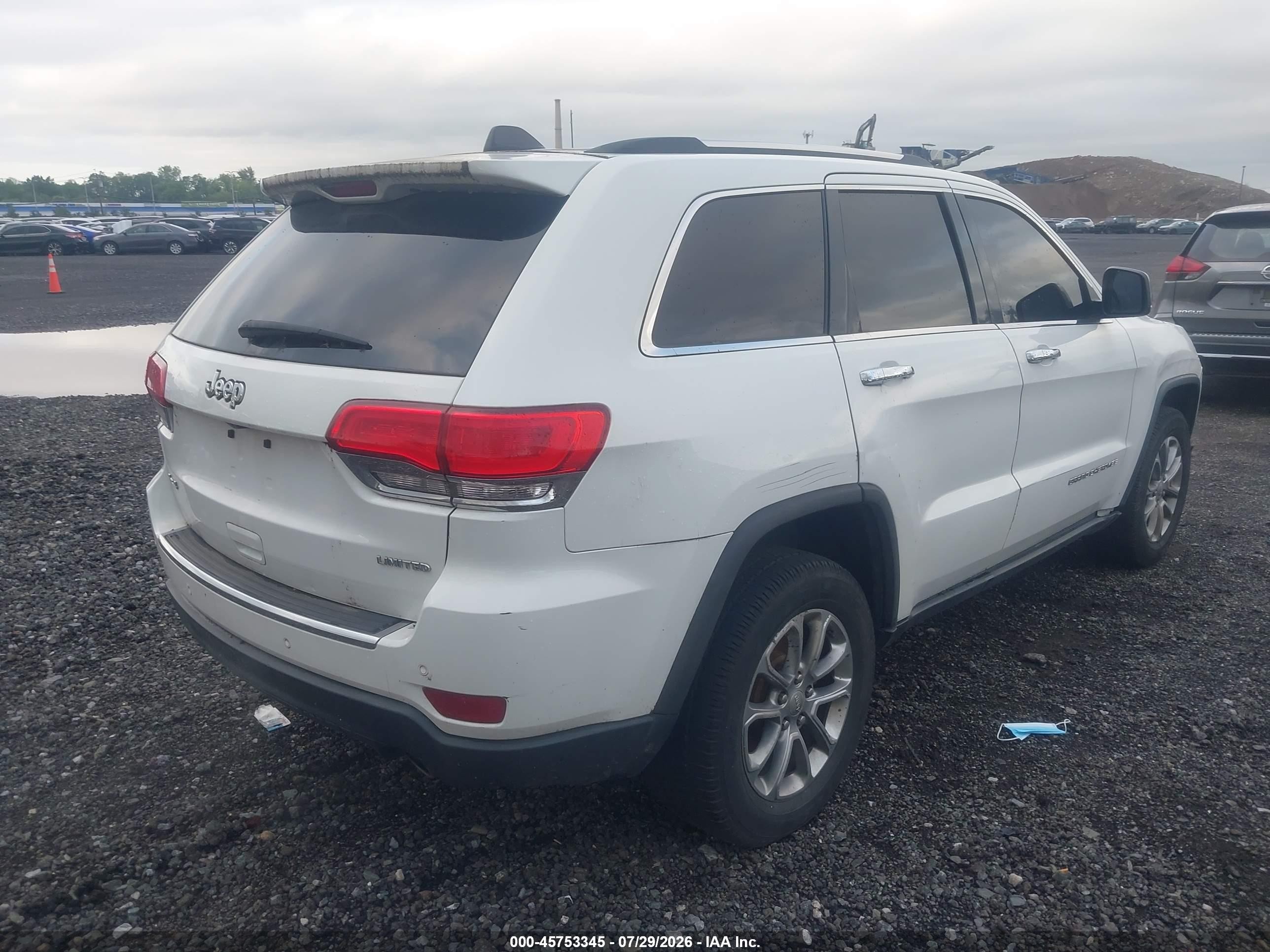 2015 Jeep Grand Cherokee Limited Белый vin: 1C4RJFBGXFC726389