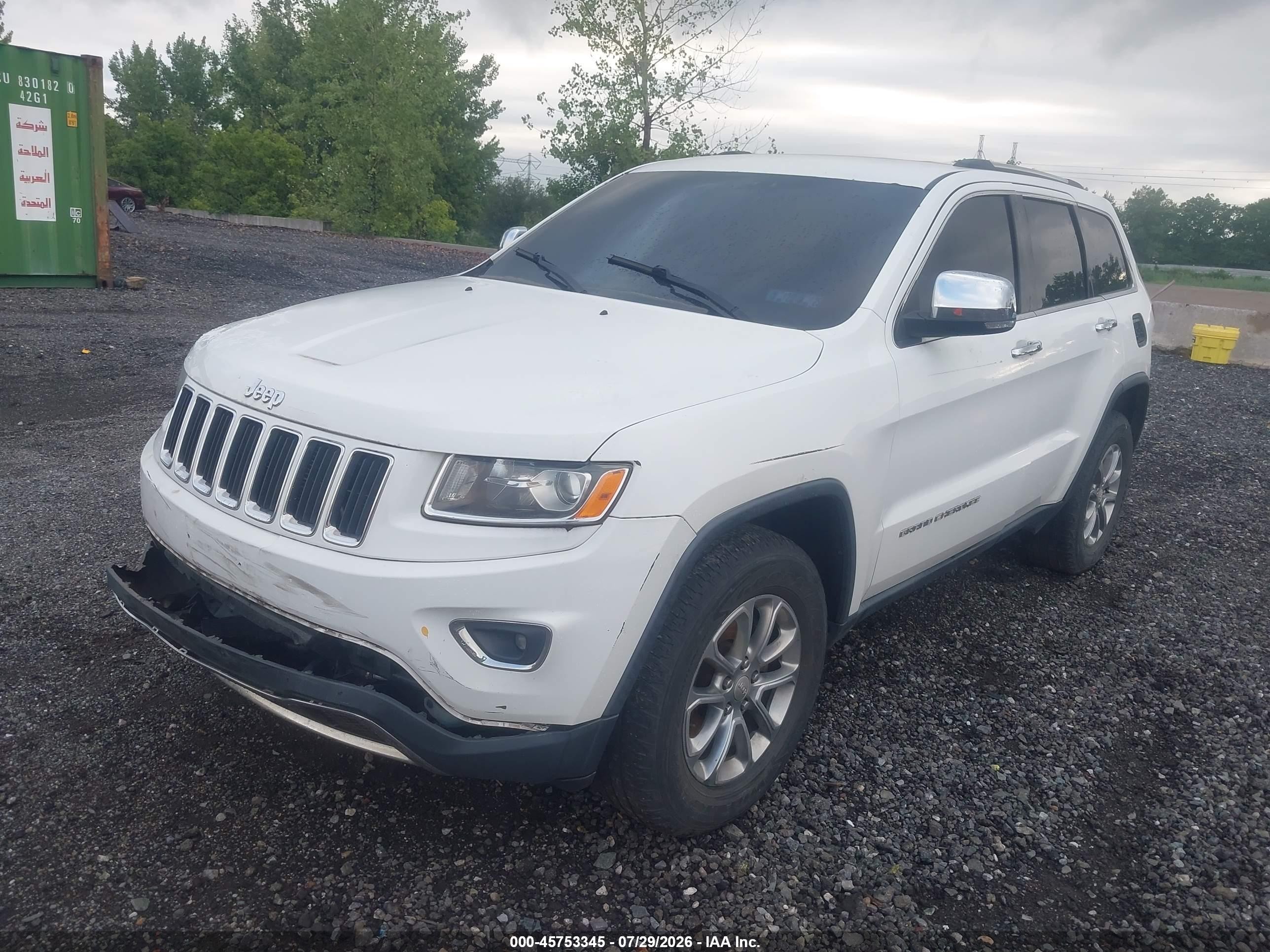 2015 Jeep Grand Cherokee Limited Белый vin: 1C4RJFBGXFC726389