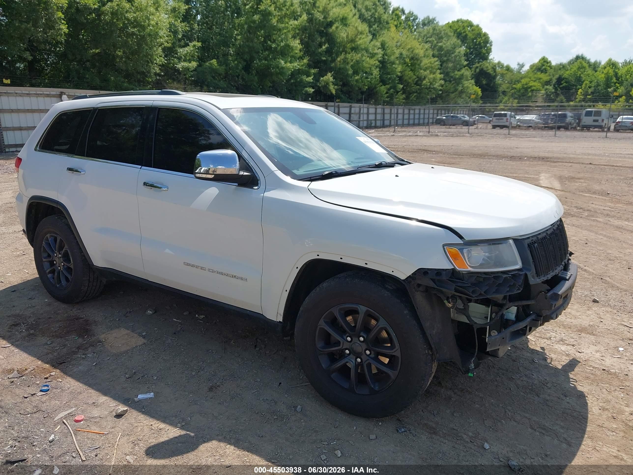 2015 Jeep Grand Cherokee Limited White vin: 1C4RJFBGXFC878320