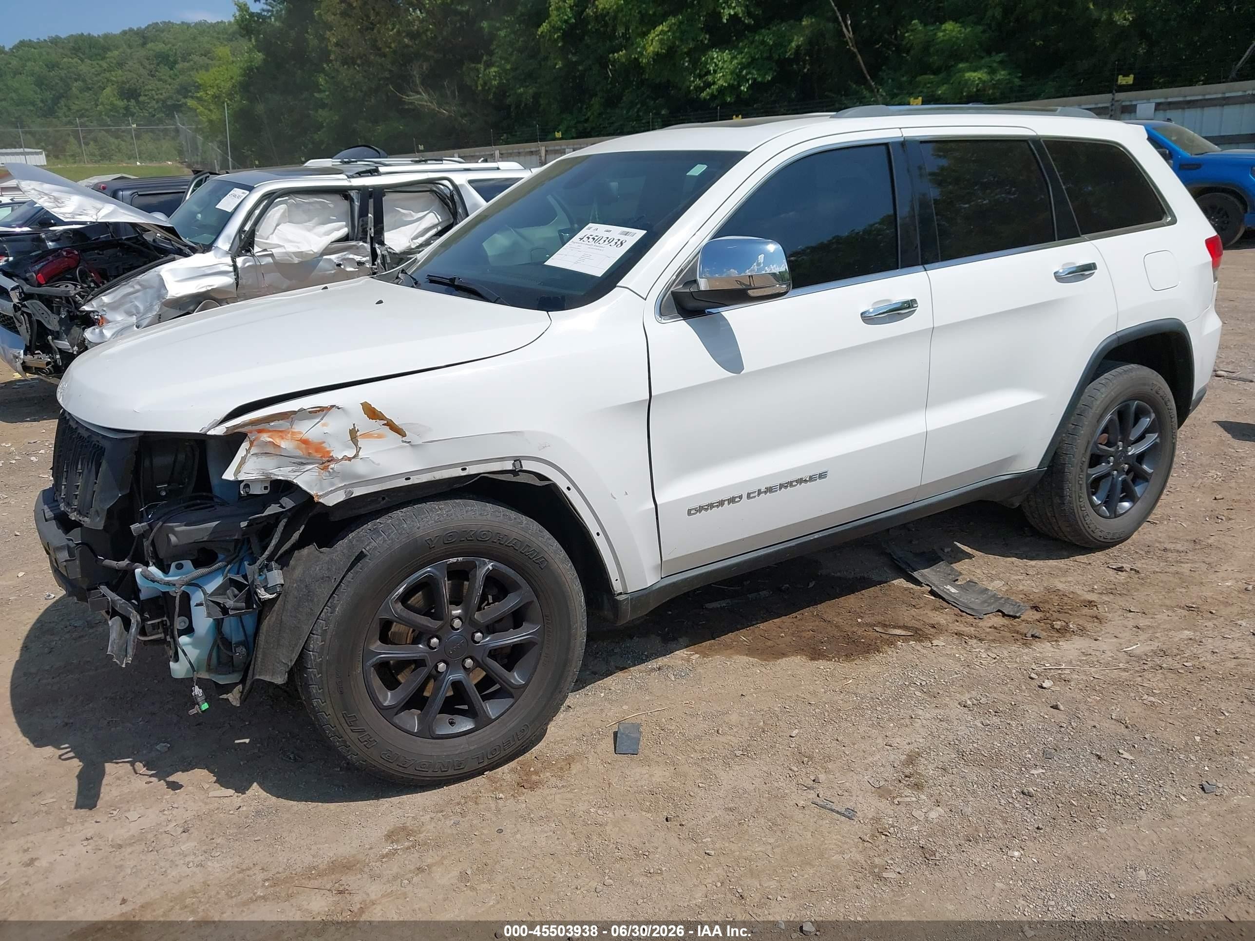 2015 Jeep Grand Cherokee Limited White vin: 1C4RJFBGXFC878320