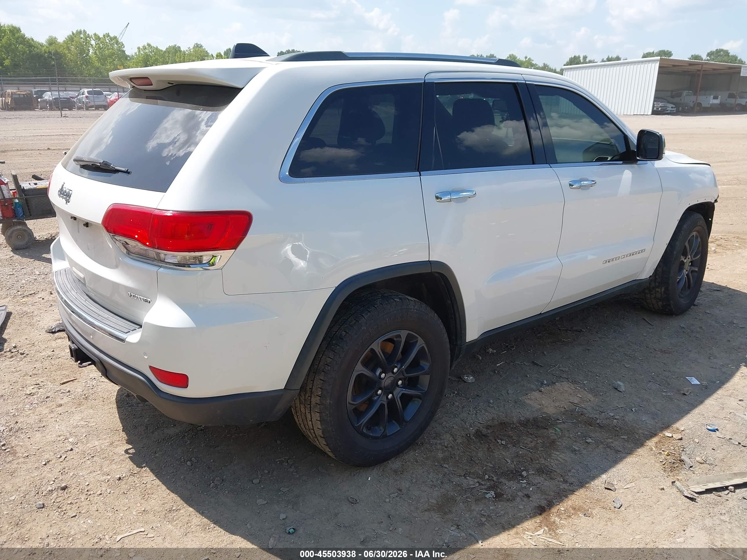 2015 Jeep Grand Cherokee Limited White vin: 1C4RJFBGXFC878320