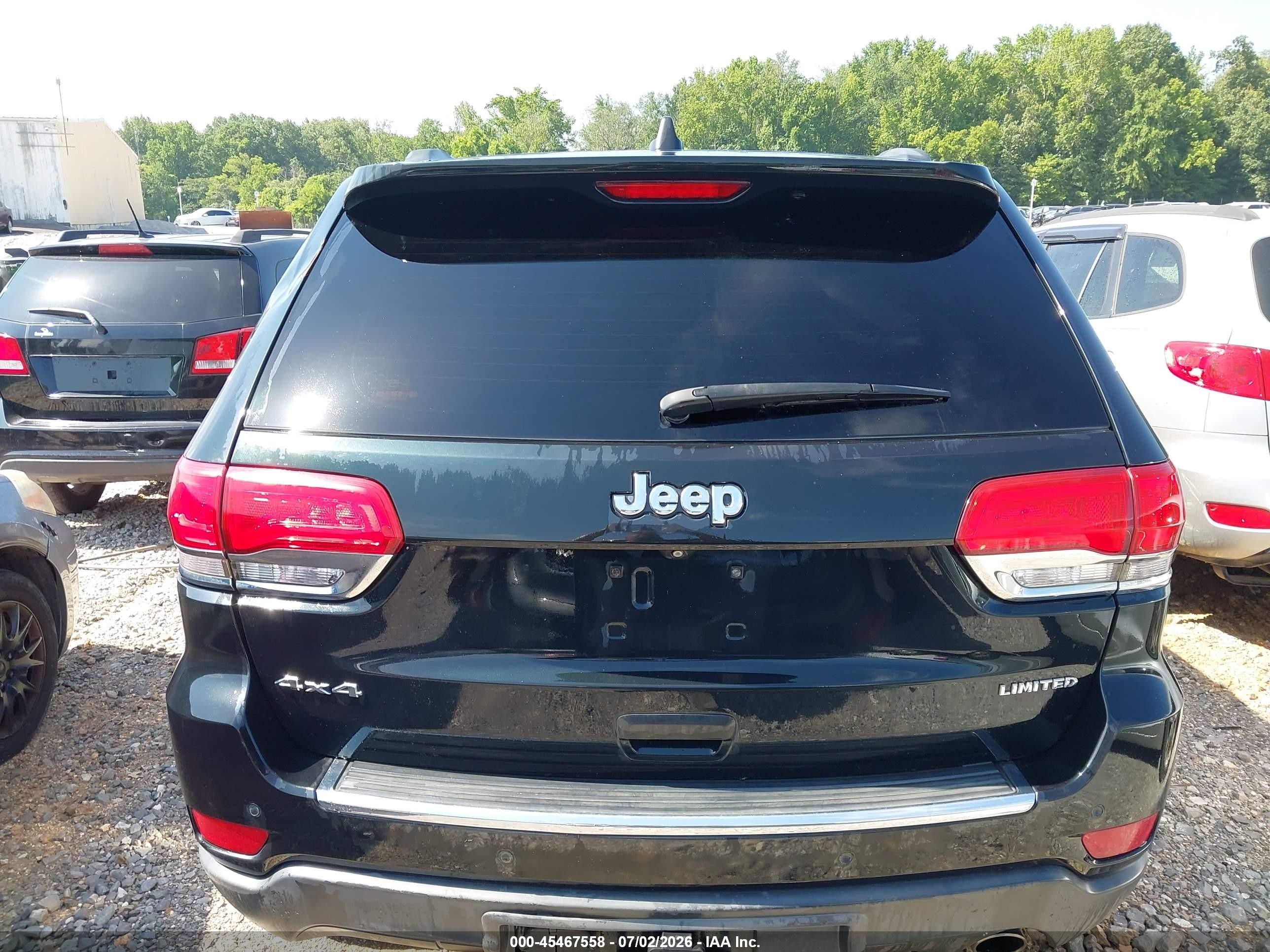 2015 Jeep Grand Cherokee Limited Black vin: 1C4RJFBGXFC905869