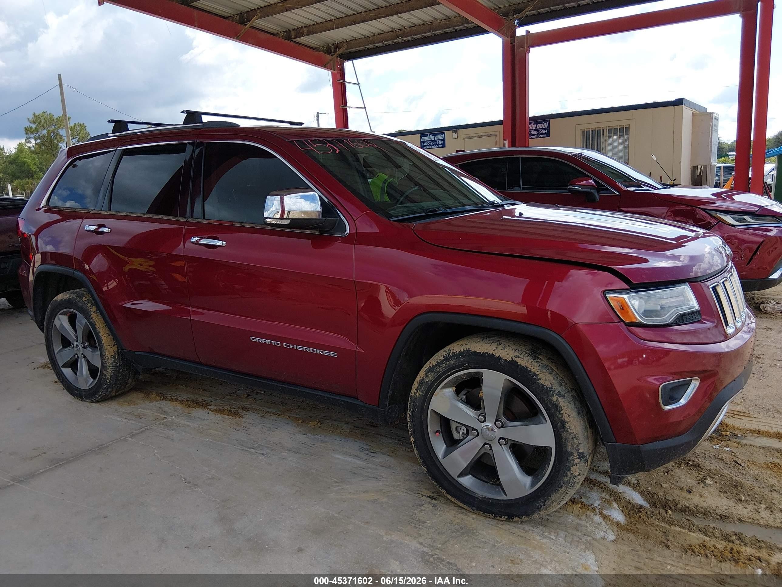 2014 Jeep Grand Cherokee Limited Red vin: 1C4RJFBM1EC408987