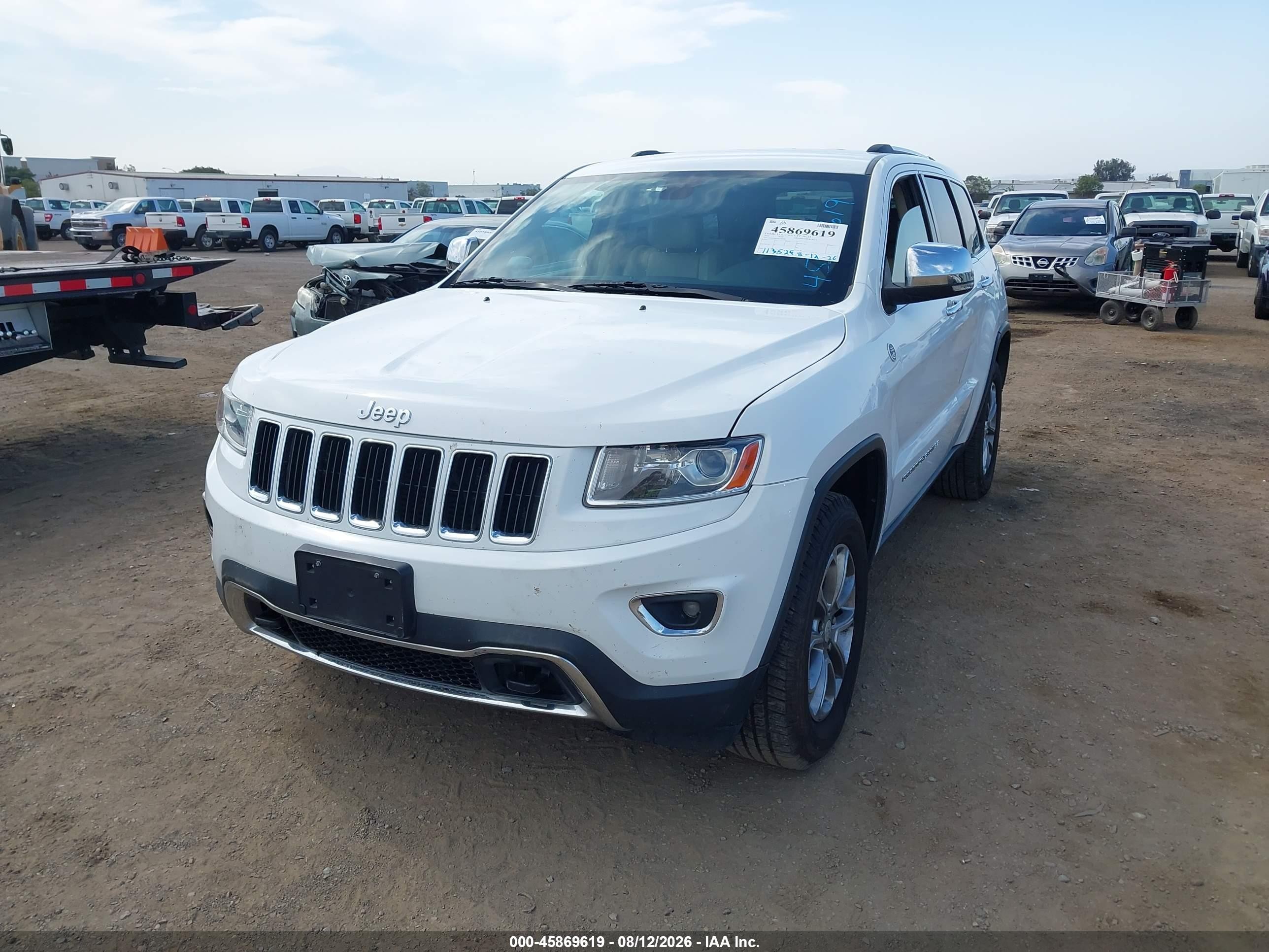 2014 Jeep Grand Cherokee Limited White vin: 1C4RJFBM3EC498580