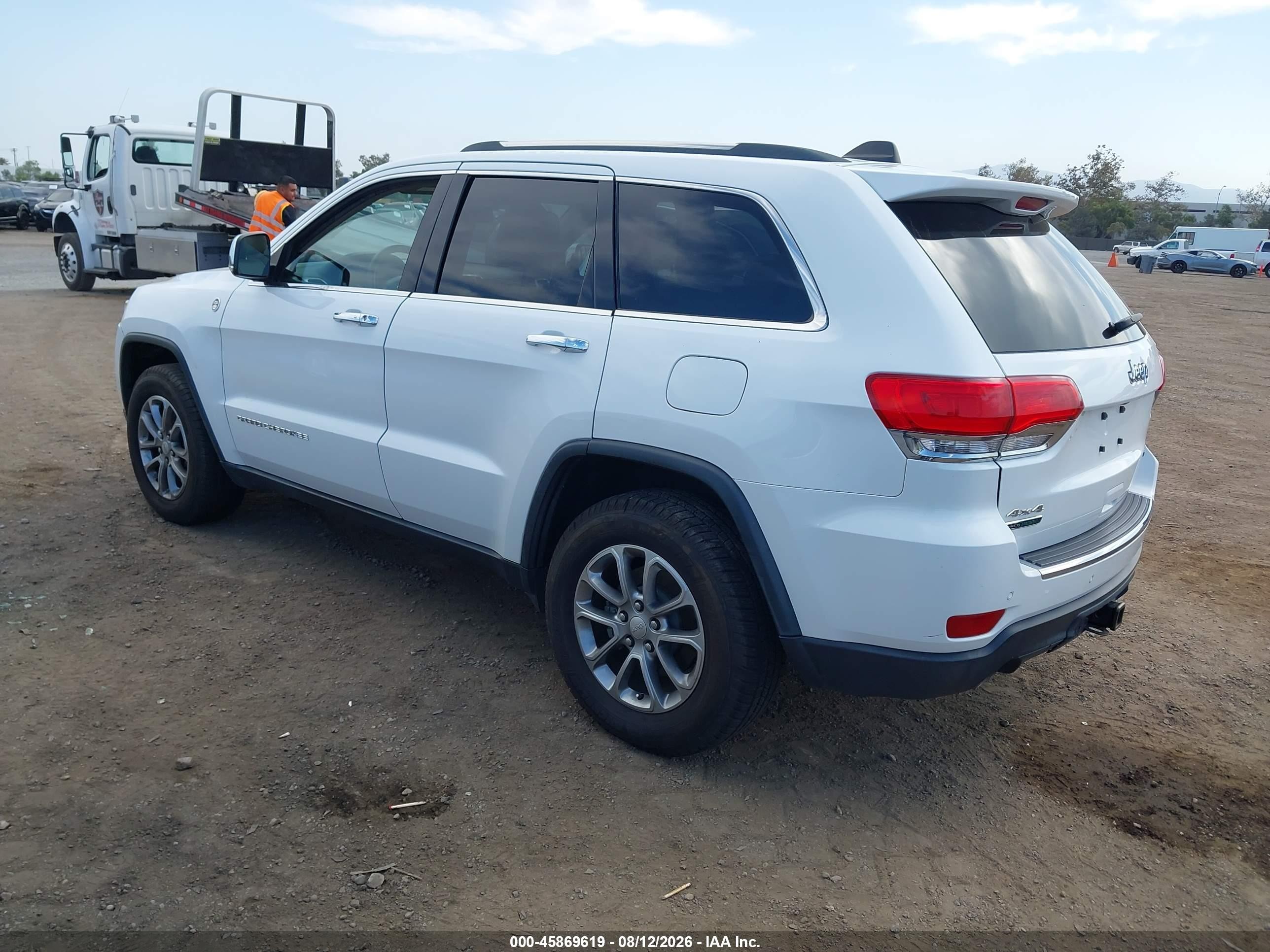 2014 Jeep Grand Cherokee Limited White vin: 1C4RJFBM3EC498580