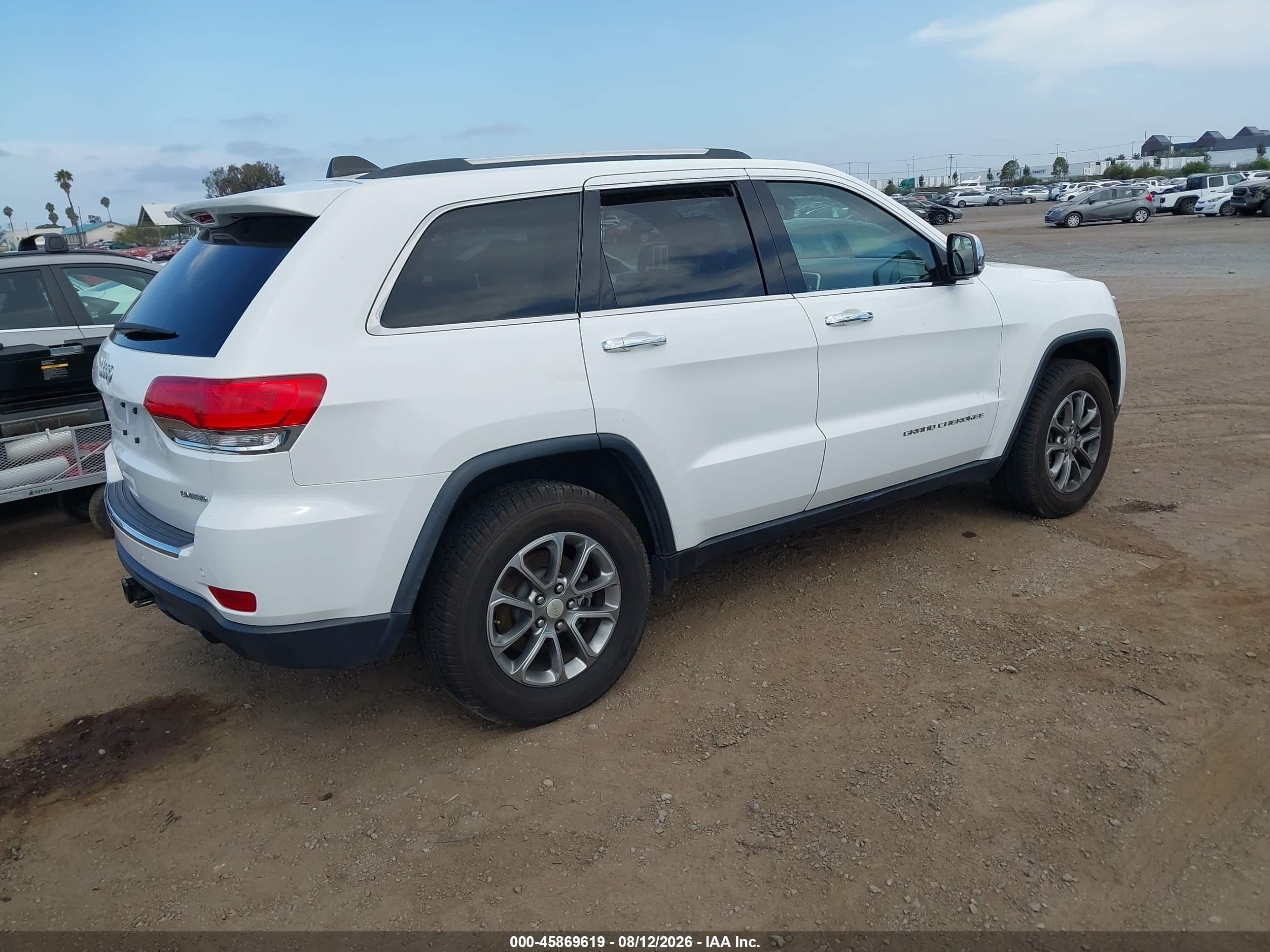 2014 Jeep Grand Cherokee Limited White vin: 1C4RJFBM3EC498580