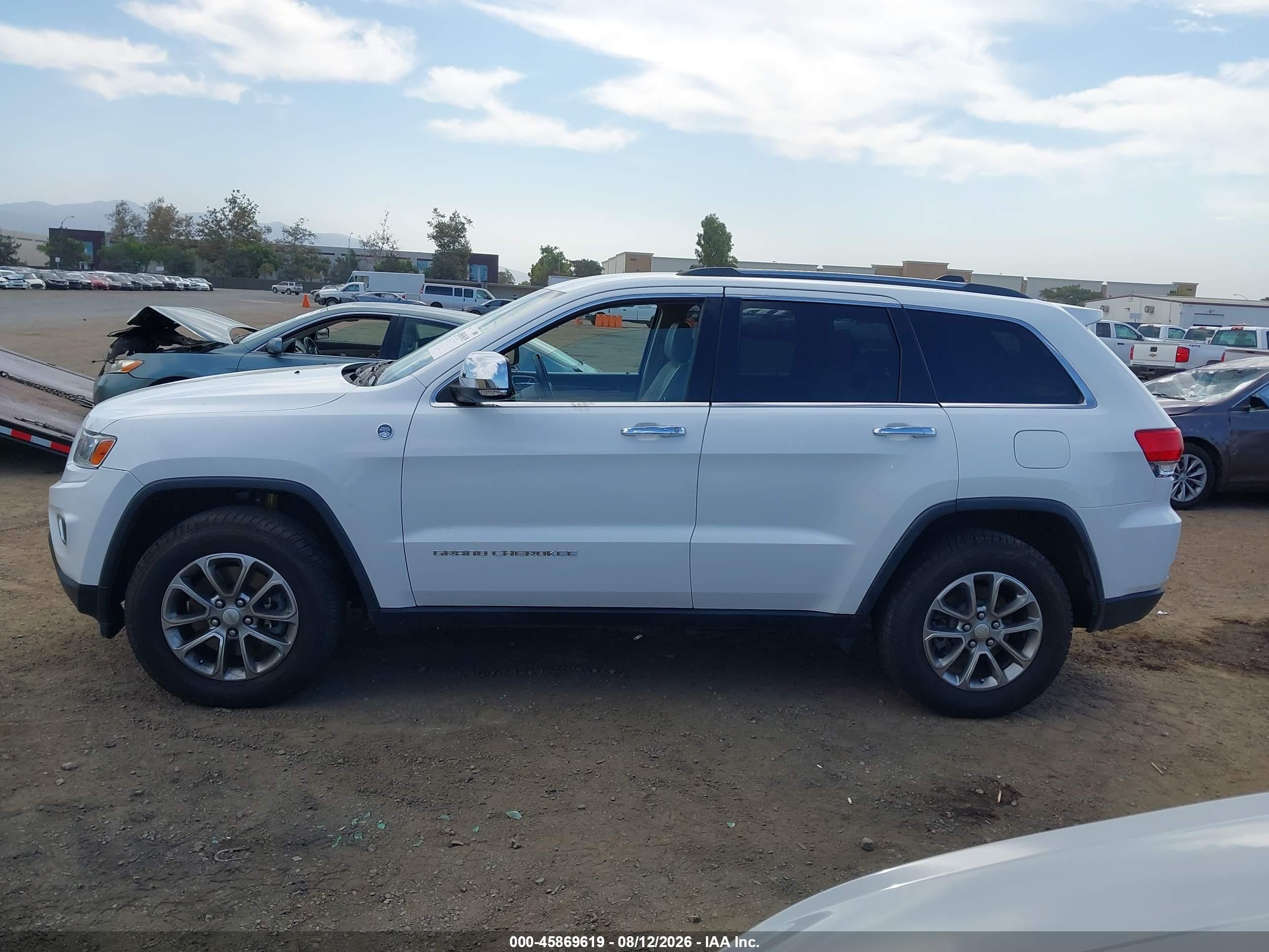 2014 Jeep Grand Cherokee Limited White vin: 1C4RJFBM3EC498580