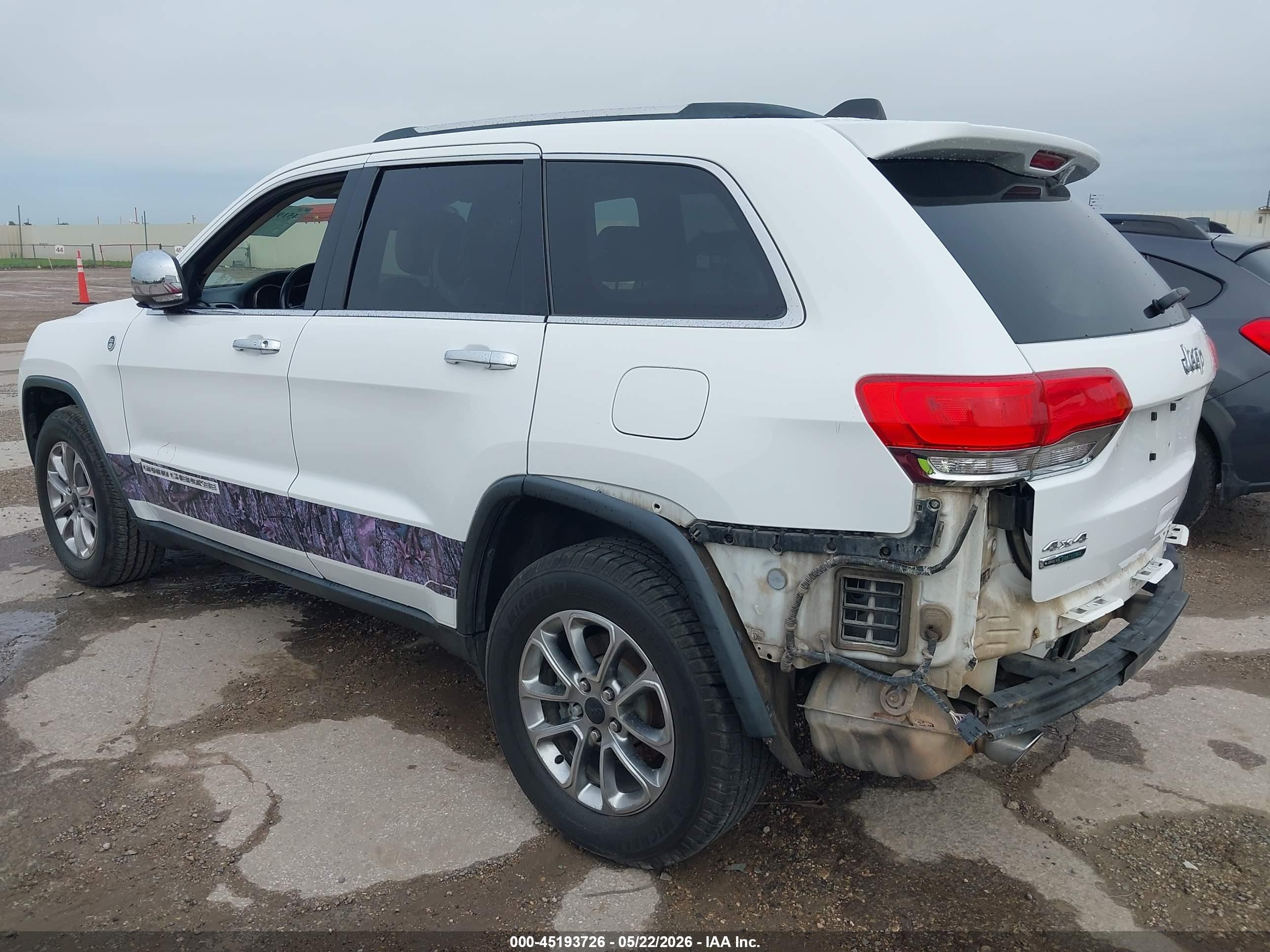 2015 Jeep Grand Cherokee Limited White vin: 1C4RJFBM3FC763046